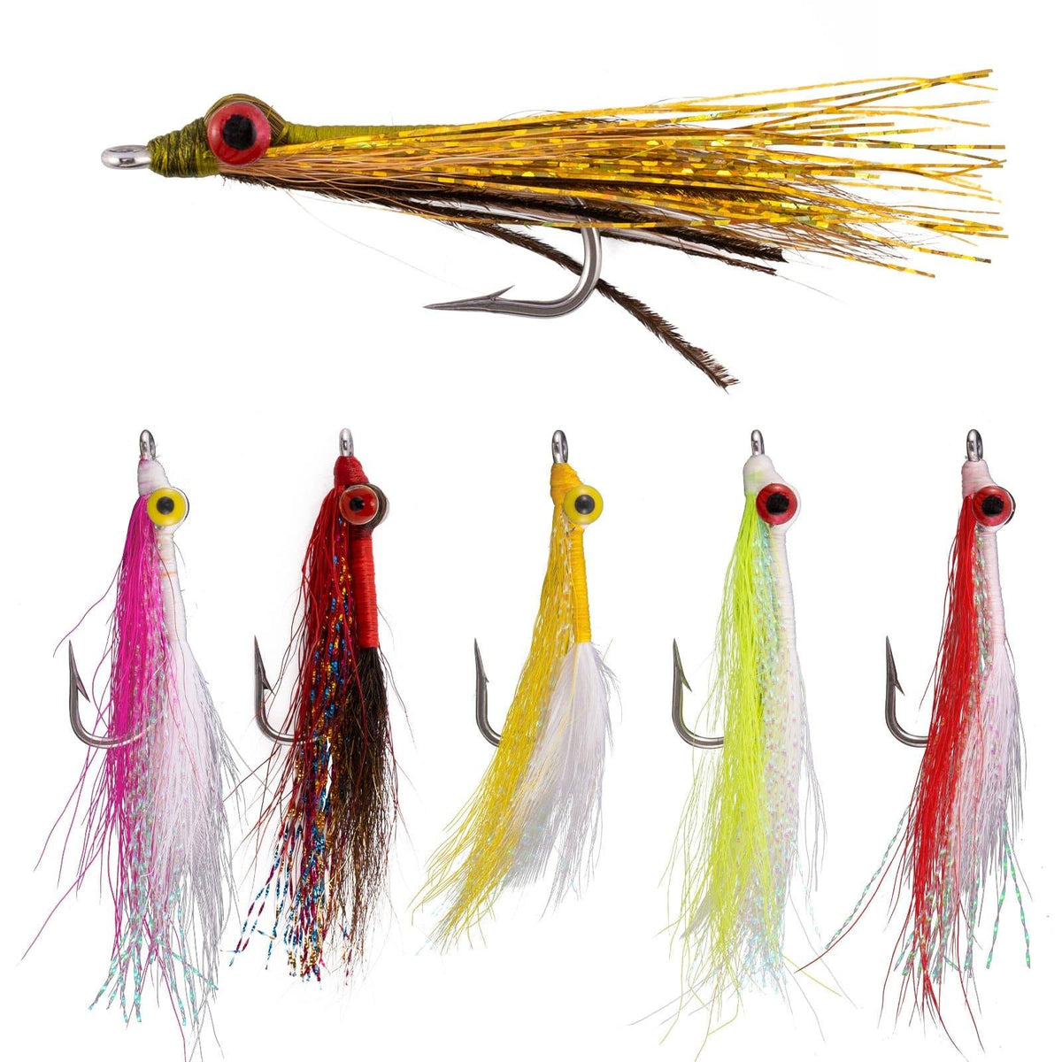 Dr.Fish 6pcs Clouser Minnow Fishing Flies #4-2/0 - Dr.Fish Tackles