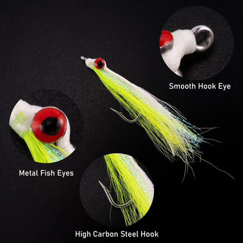 Dr.Fish 6pcs Clouser Minnow Fishing Flies #4-2/0 - Dr.Fish Tackles