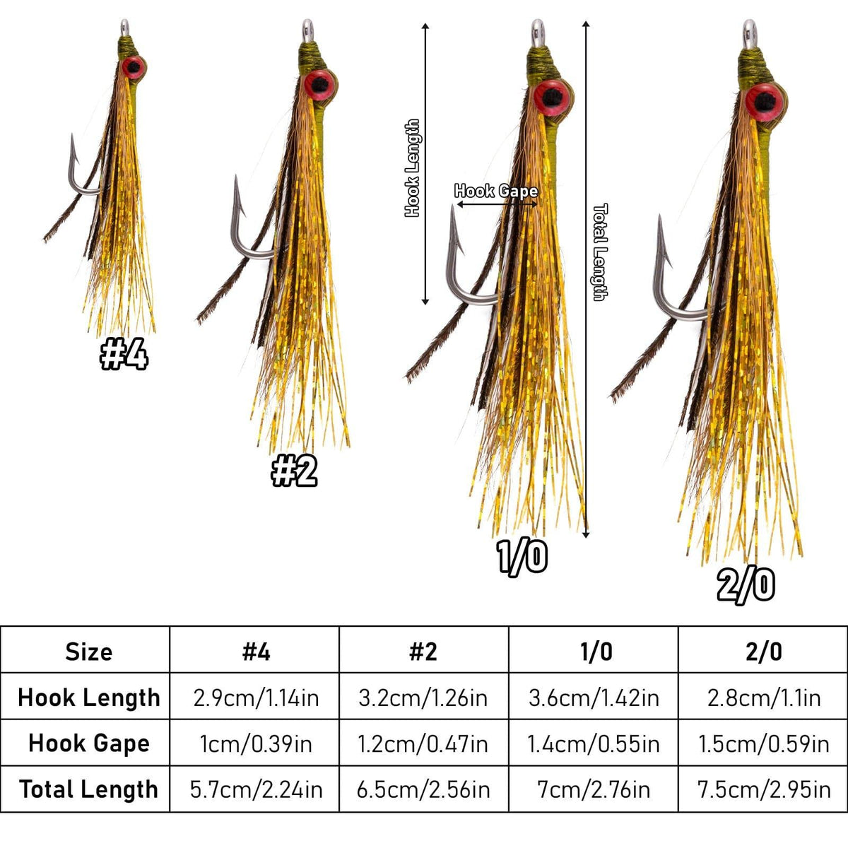 Dr.Fish 6pcs Clouser Minnow Fishing Flies #4-2/0 - Dr.Fish Tackles