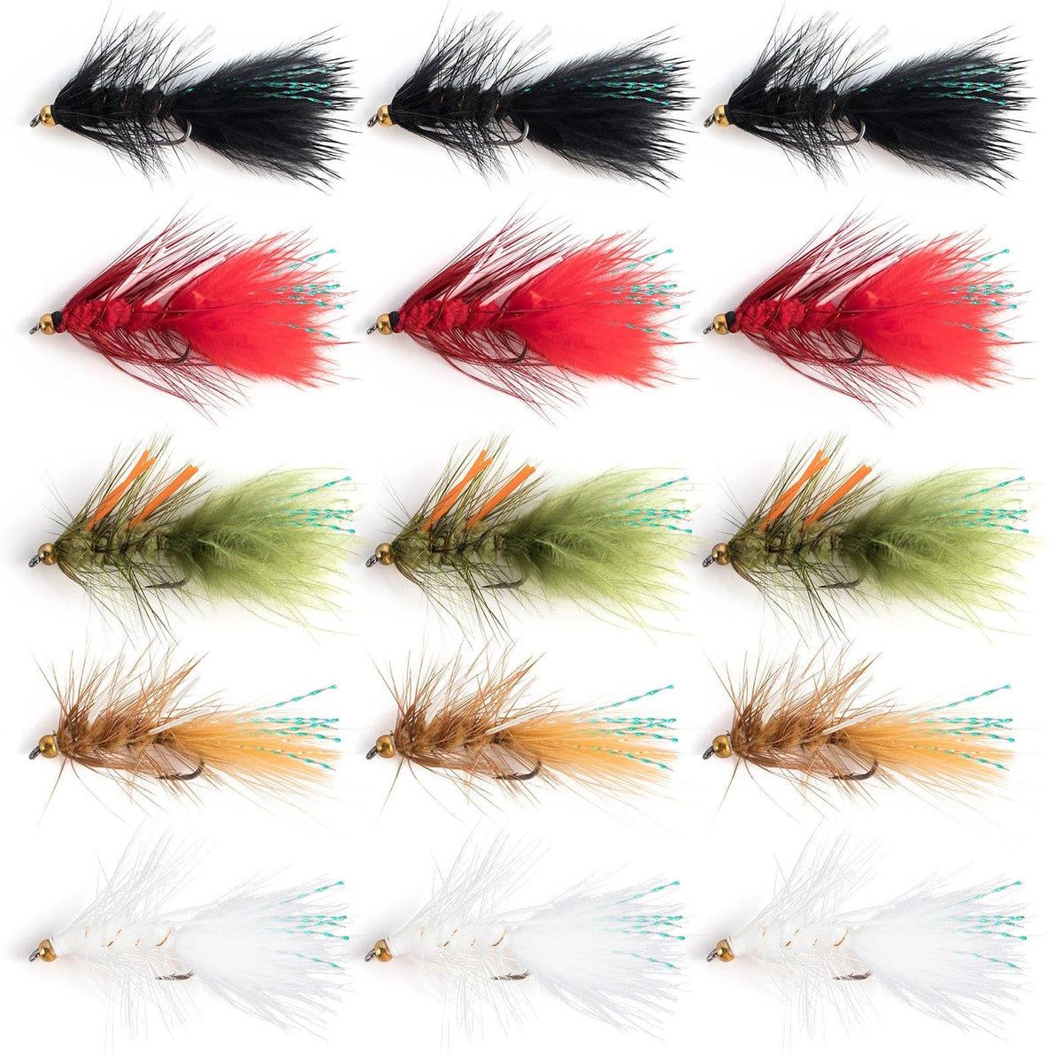 Dr.Fish 15pcs Wooly Bugger Flies 0.4g - Dr.Fish Tackles