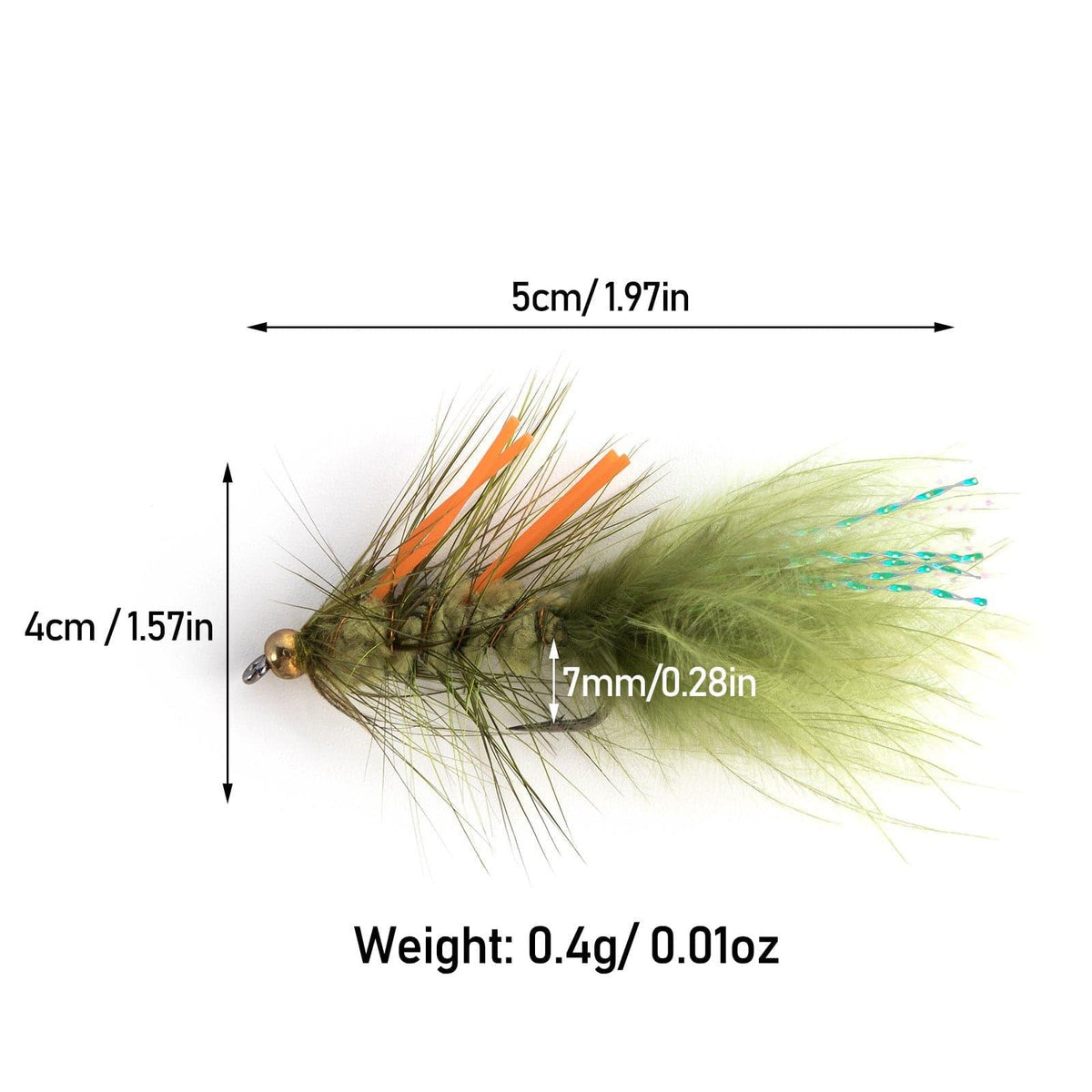 Dr.Fish 15pcs Wooly Bugger Flies 0.4g - Dr.Fish Tackles