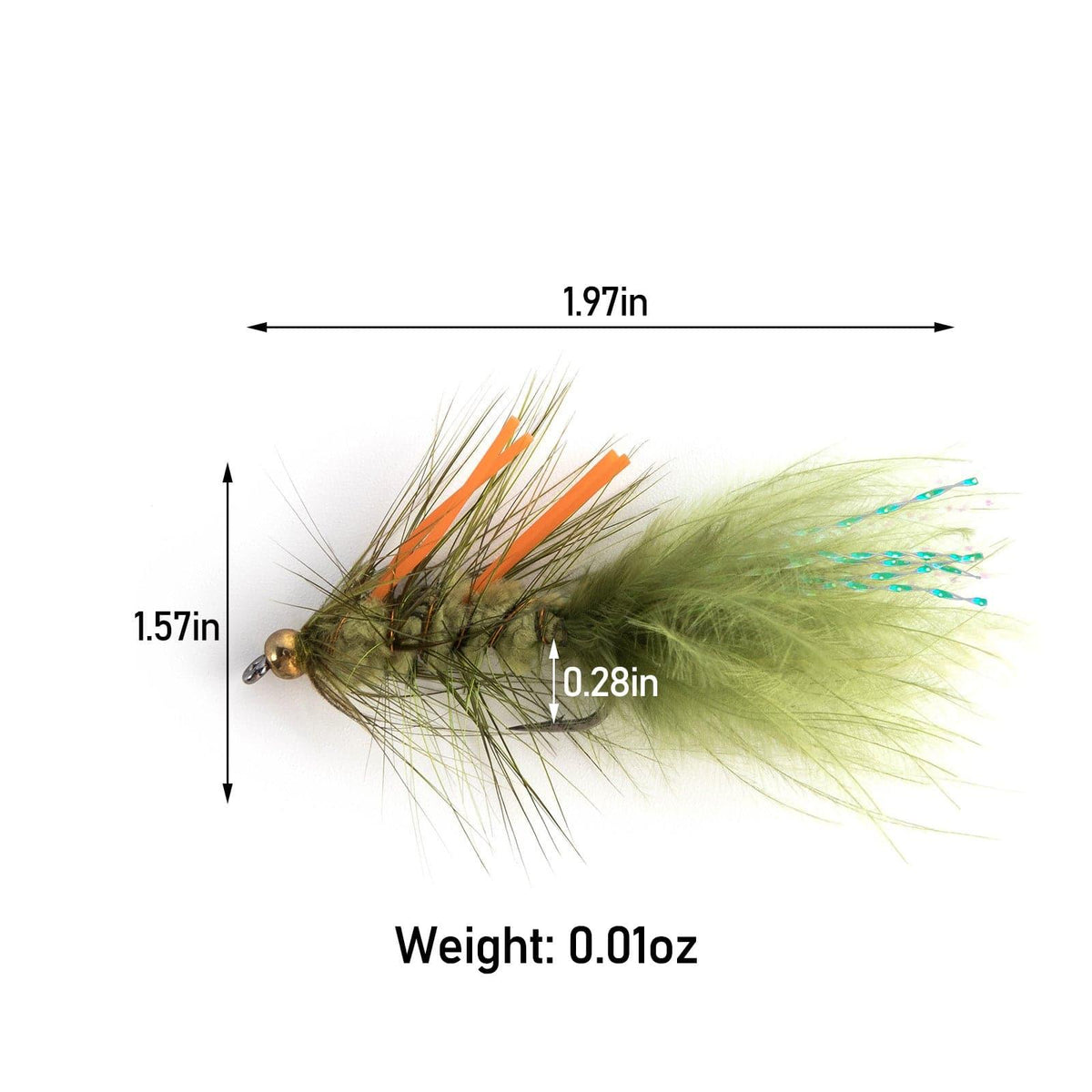 Dr.Fish 15pcs Wooly Bugger Flies 0.4g - Dr.Fish Tackles
