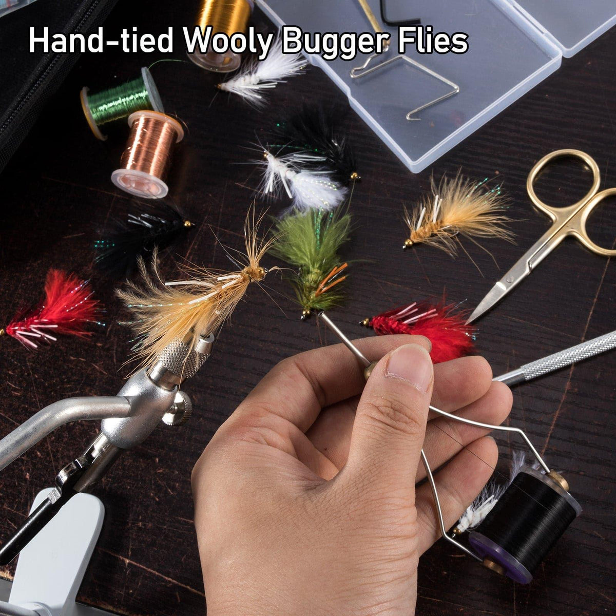 Dr.Fish 15pcs Wooly Bugger Flies 0.4g - Dr.Fish Tackles