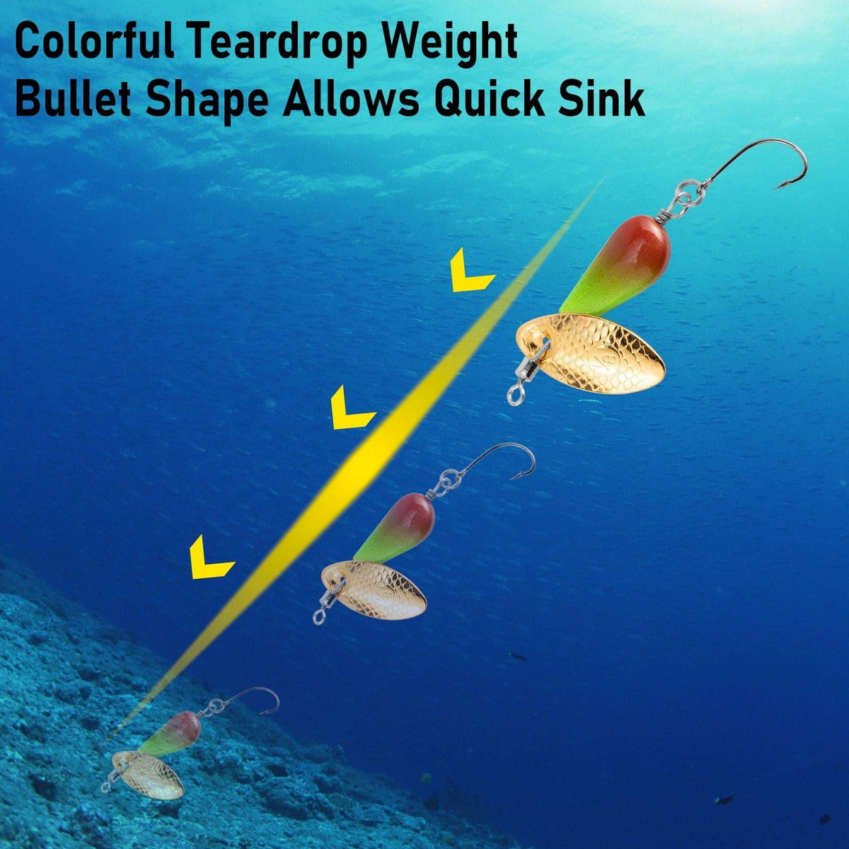 Dr.Fish 5pcs Spinner Blades with Hook(single or treble)  1/8-1/4oz - Dr.Fish Tackles