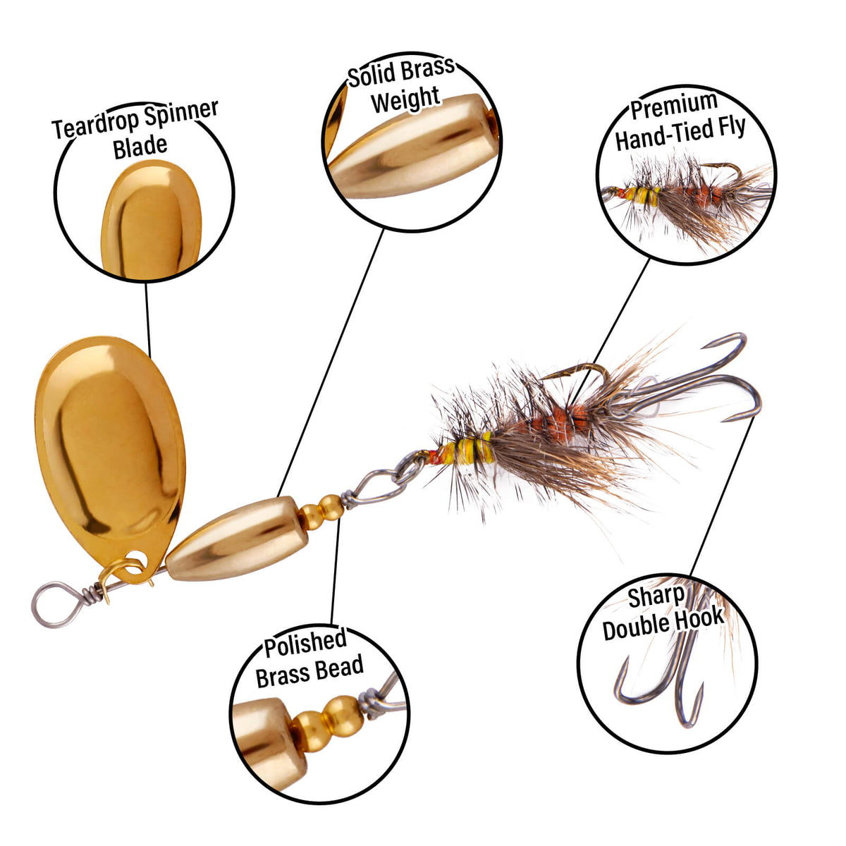 Dr.Fish 5pcs Trout Spinners Lures Kit