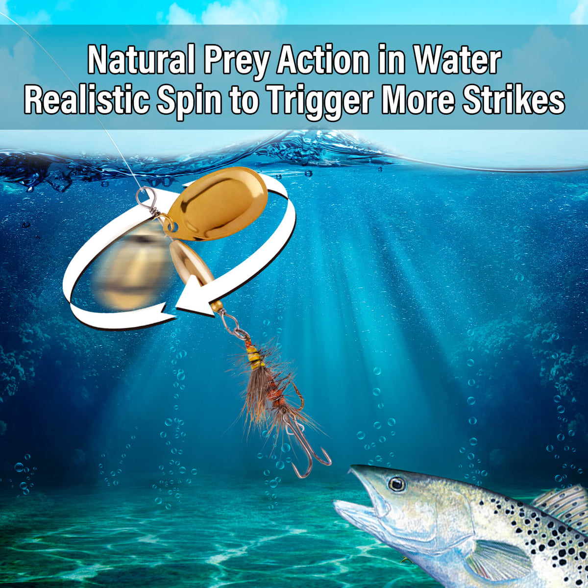 Dr.Fish 5pcs Trout Spinners Lures Kit