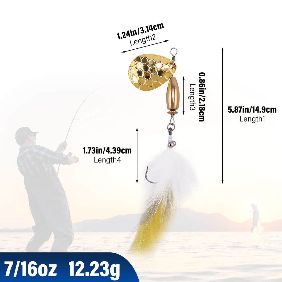 Dr.Fish 5pcs Bunny Streamer Spinner Lures Kit