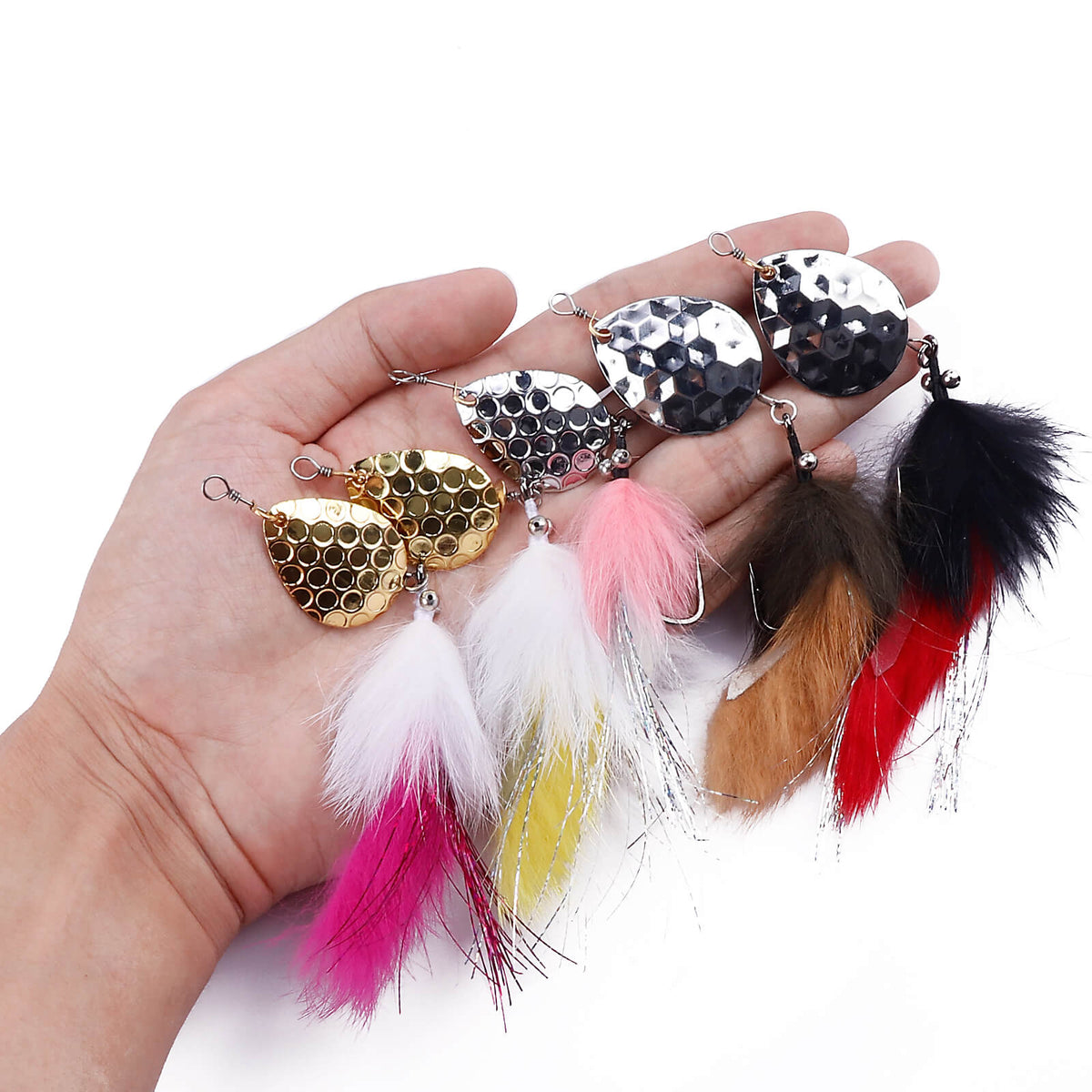 Dr.Fish 5pcs Bunny Streamer Spinner Lures Kit