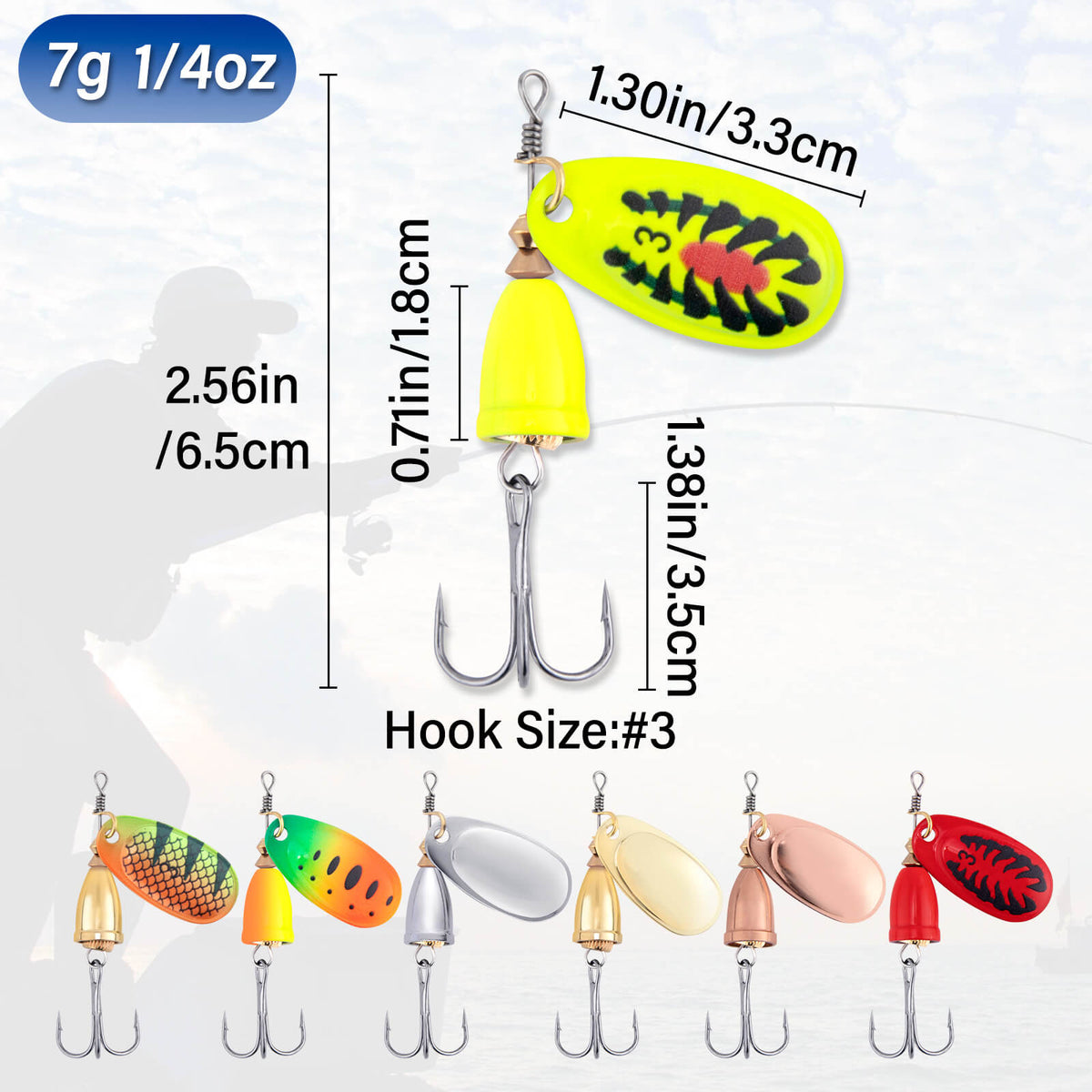 Dr.Fish Trout Spinners Lures Kit 1/4oz