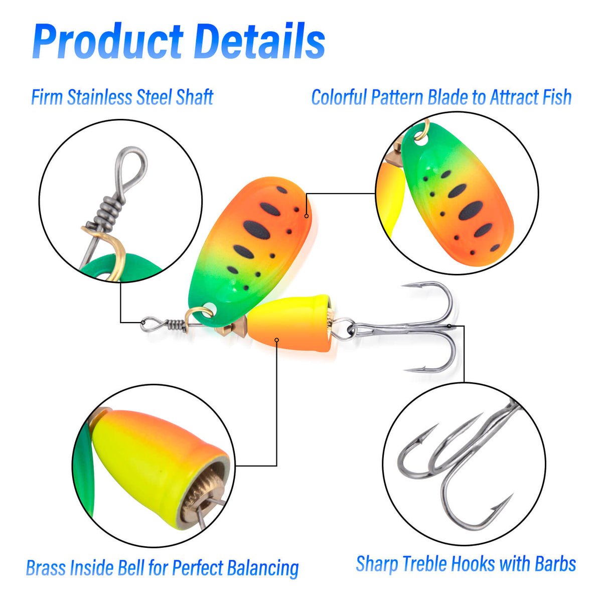 Dr.Fish Trout Spinners Lures Kit 1/4oz
