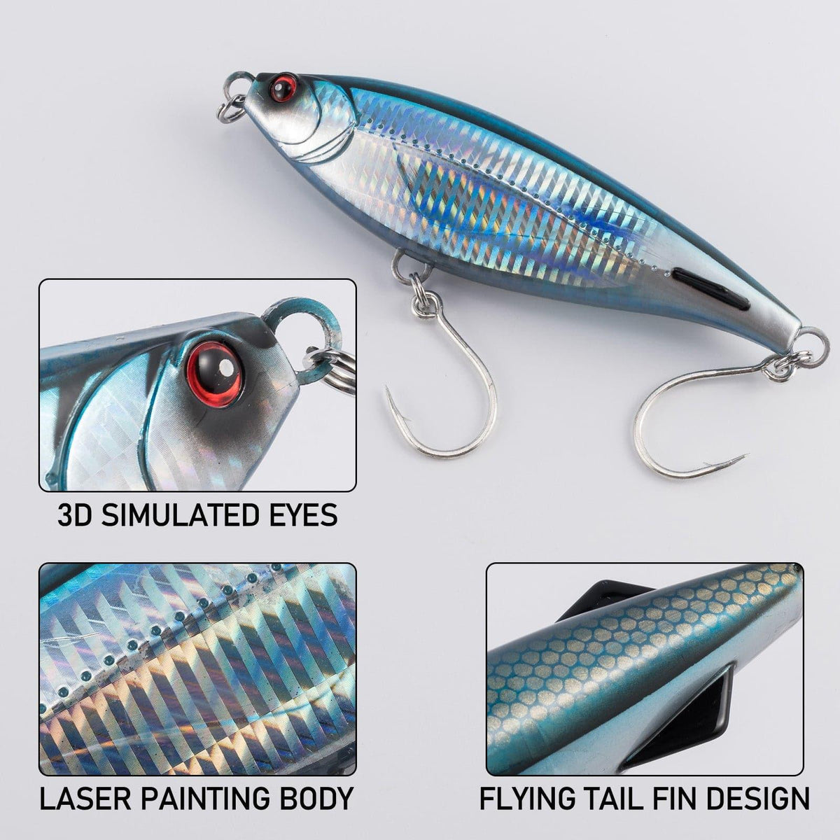 Dr.Fish Topwater Hard Baits  #7/0 Single Hook, 5.9'' 3oz - Dr.Fish Tackles