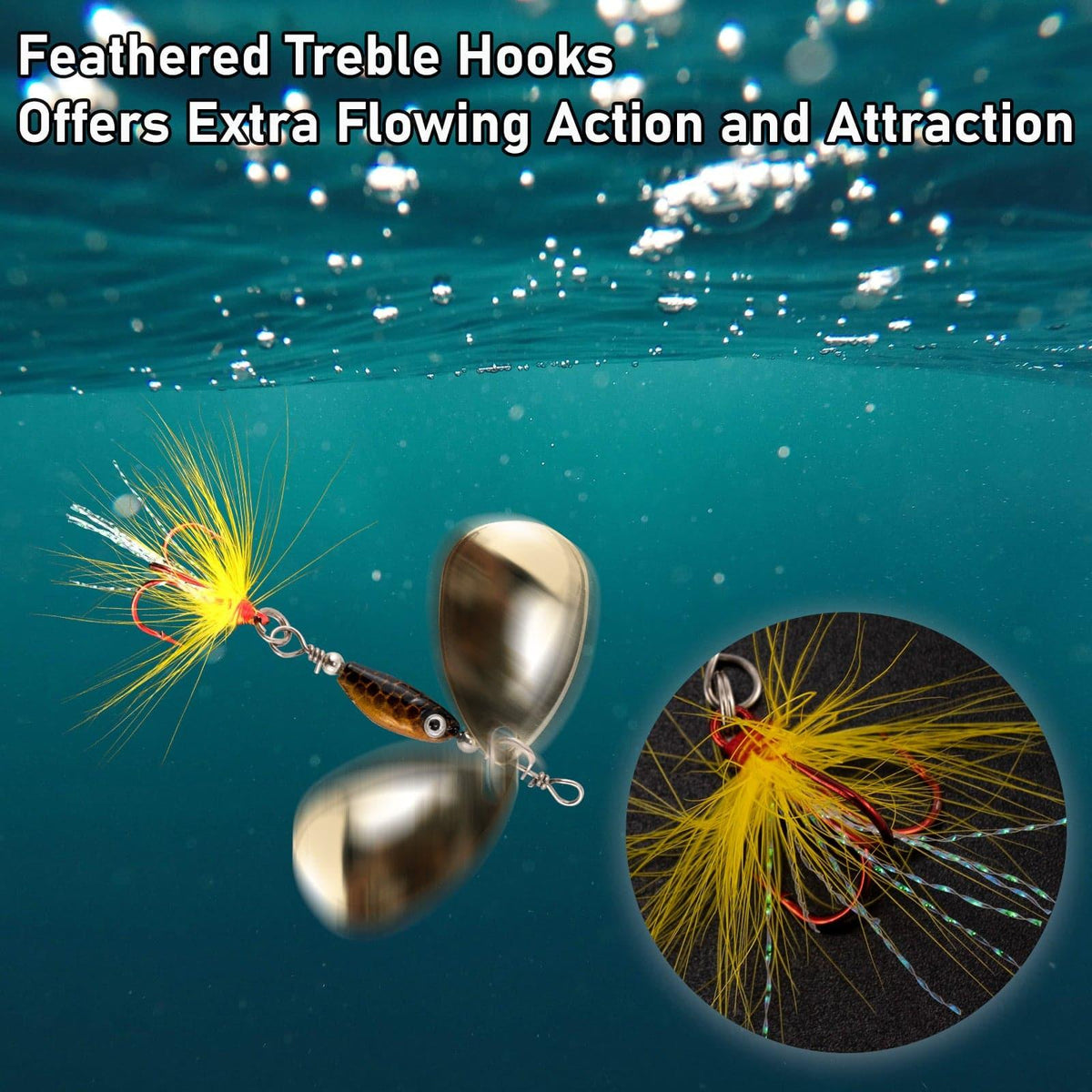 Dr.Fish 5pcs Inline Spinners BaitRooster Tail Lures kit - Dr.Fish Tackles