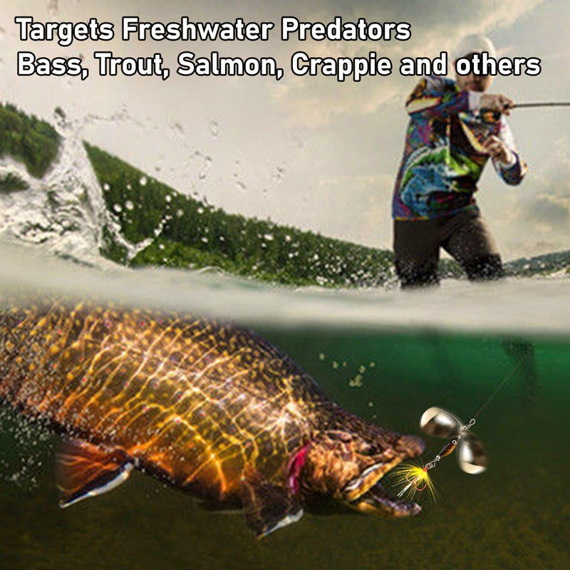 Dr.Fish 5pcs Inline Spinners BaitRooster Tail Lures kit - Dr.Fish Tackles