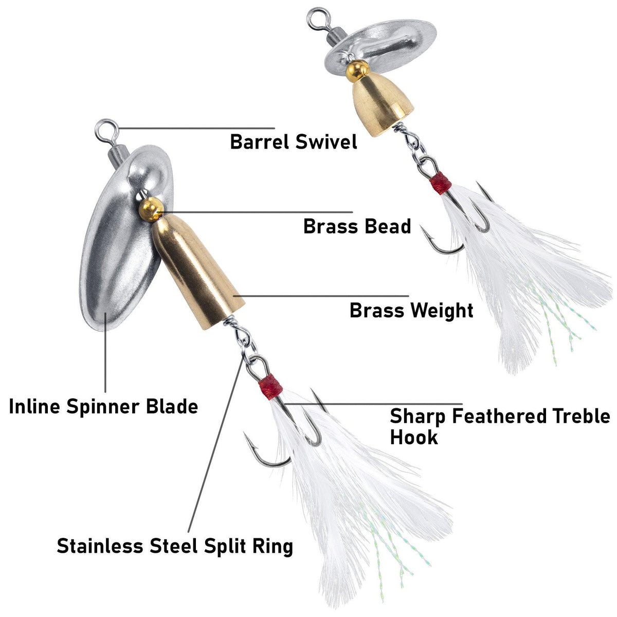 Dr.Fish 10pcs Spinnerbait Lures Kits 3.5/7.5g - Dr.Fish Tackles