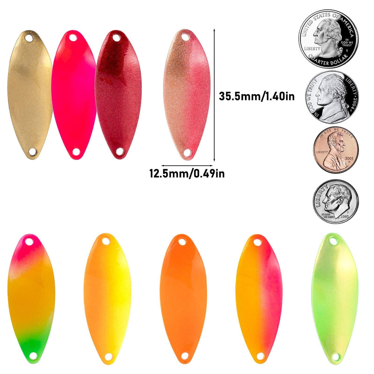 Dr.Fish 18pcs Spinner Blades Kit 1.4"*0.49" - Dr.Fish Tackles