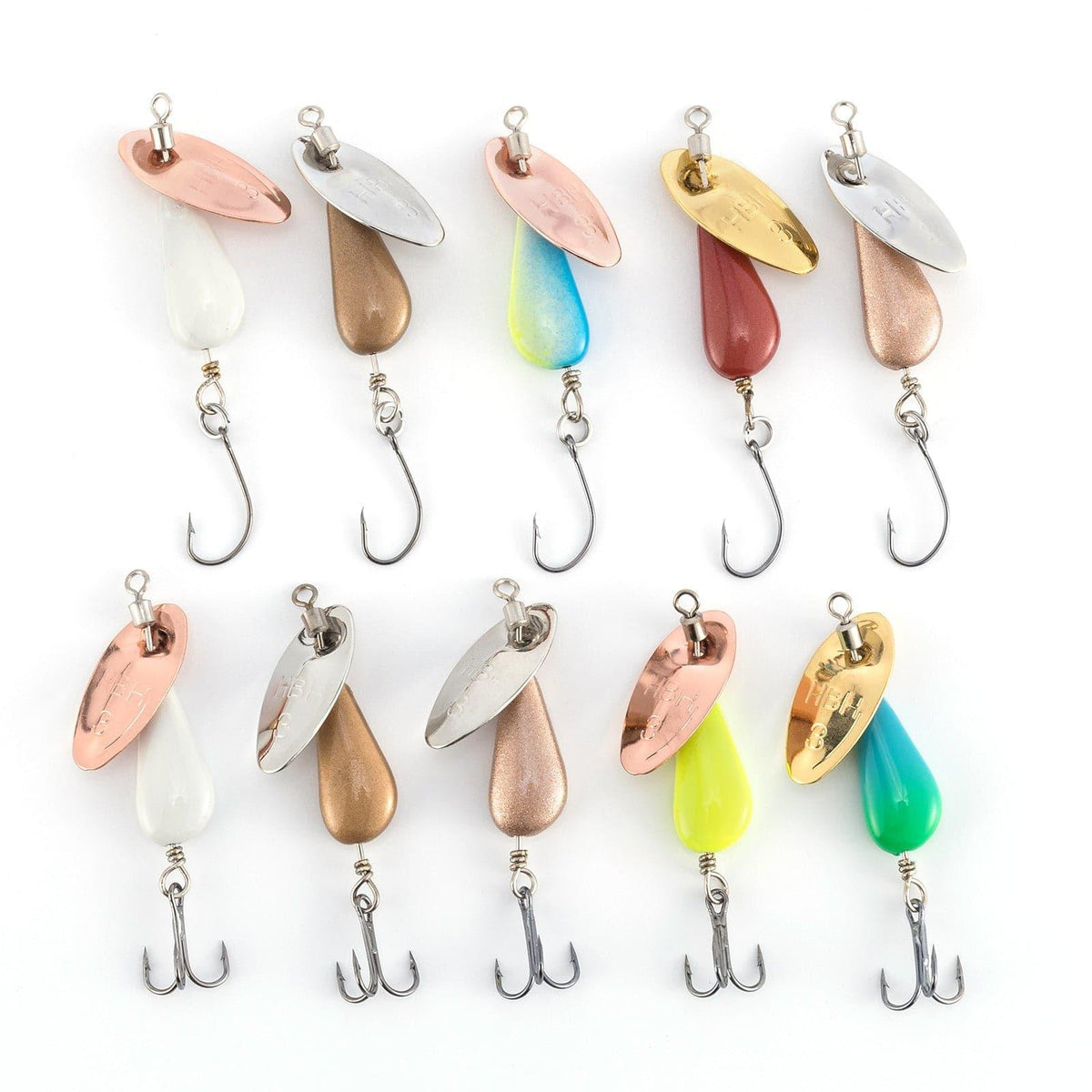 Dr.Fish 10pcs  Trout Spinner Lures  3/16-1/4oz  7.87-26.37'' - Dr.Fish Tackles
