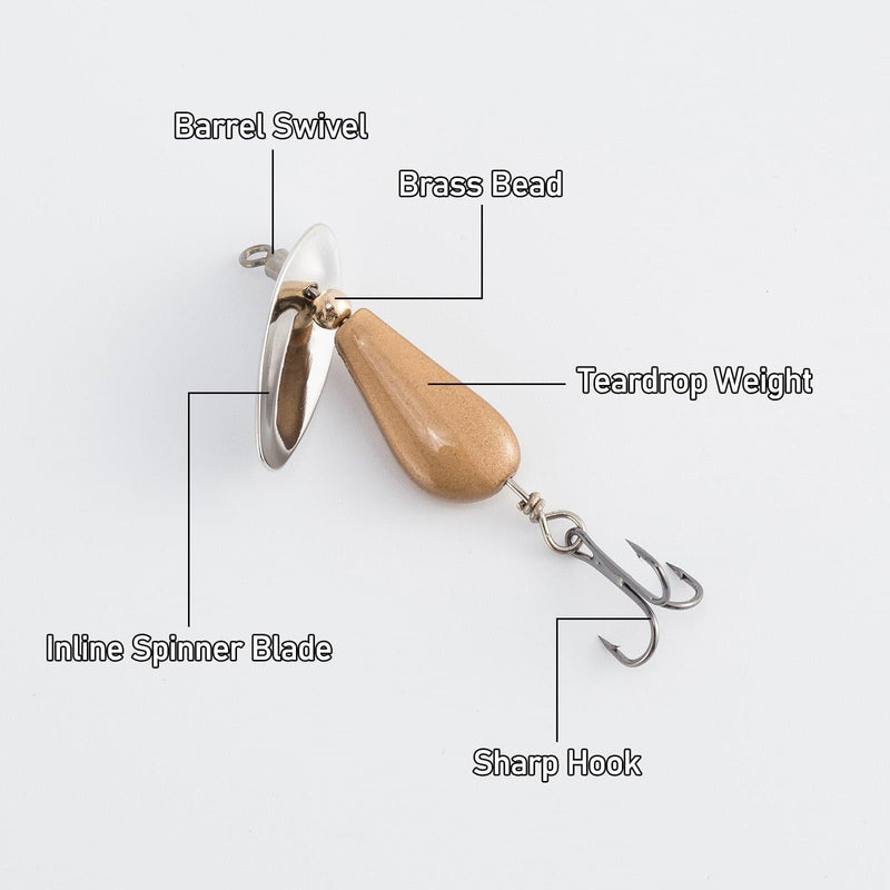 Dr.Fish 10pcs  Trout Spinner Lures  3/16-1/4oz  7.87-26.37'' - Dr.Fish Tackles