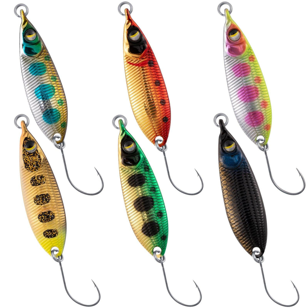 Dr.Fish 6pcs Trout Fishing Spoon Lure Kit  1/8  3/16oz - Dr.Fish Tackles