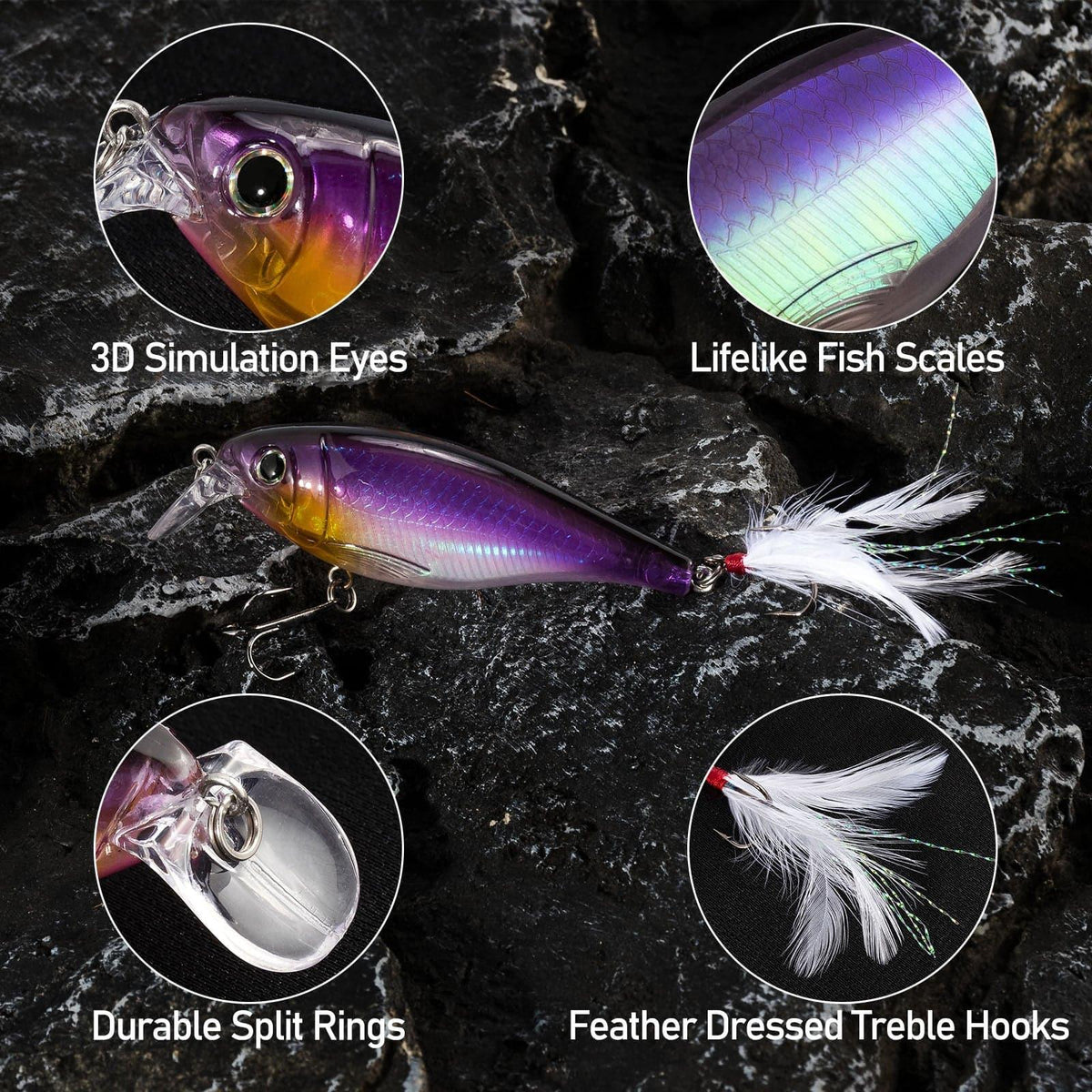 Dr.Fish 3pcs Lifelike  Minnow Lure 3.6" 0.45 oz - Dr.Fish Tackles