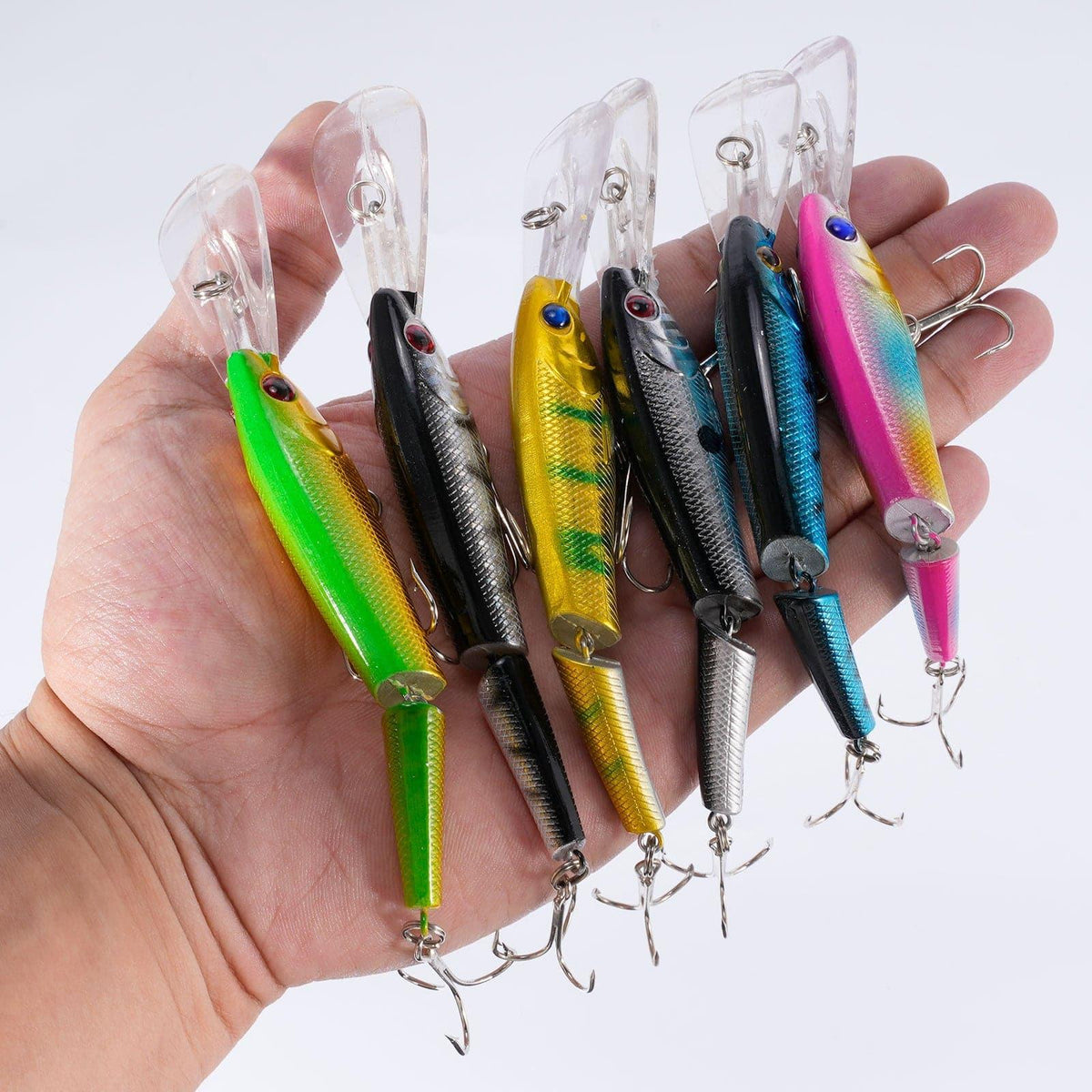 Dr.Fish 6pcs Jointed Jerkbait Minnow Lures 5.3" 1/2oz - Dr.Fish Tackles