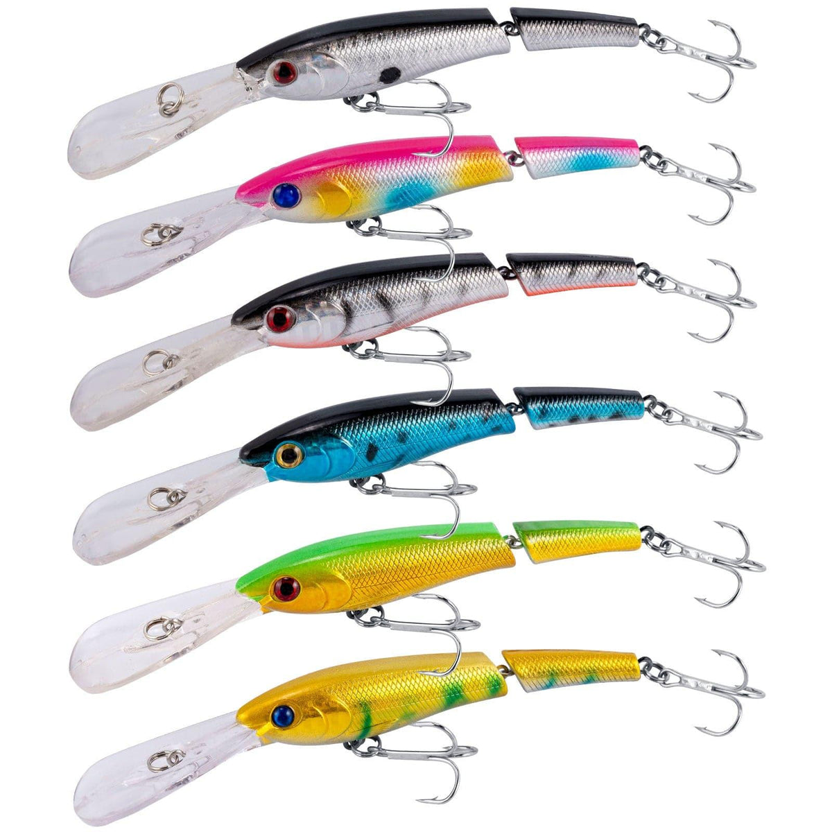 Dr.Fish 6pcs Jointed Jerkbait Minnow Lures 5.3" 1/2oz - Dr.Fish Tackles