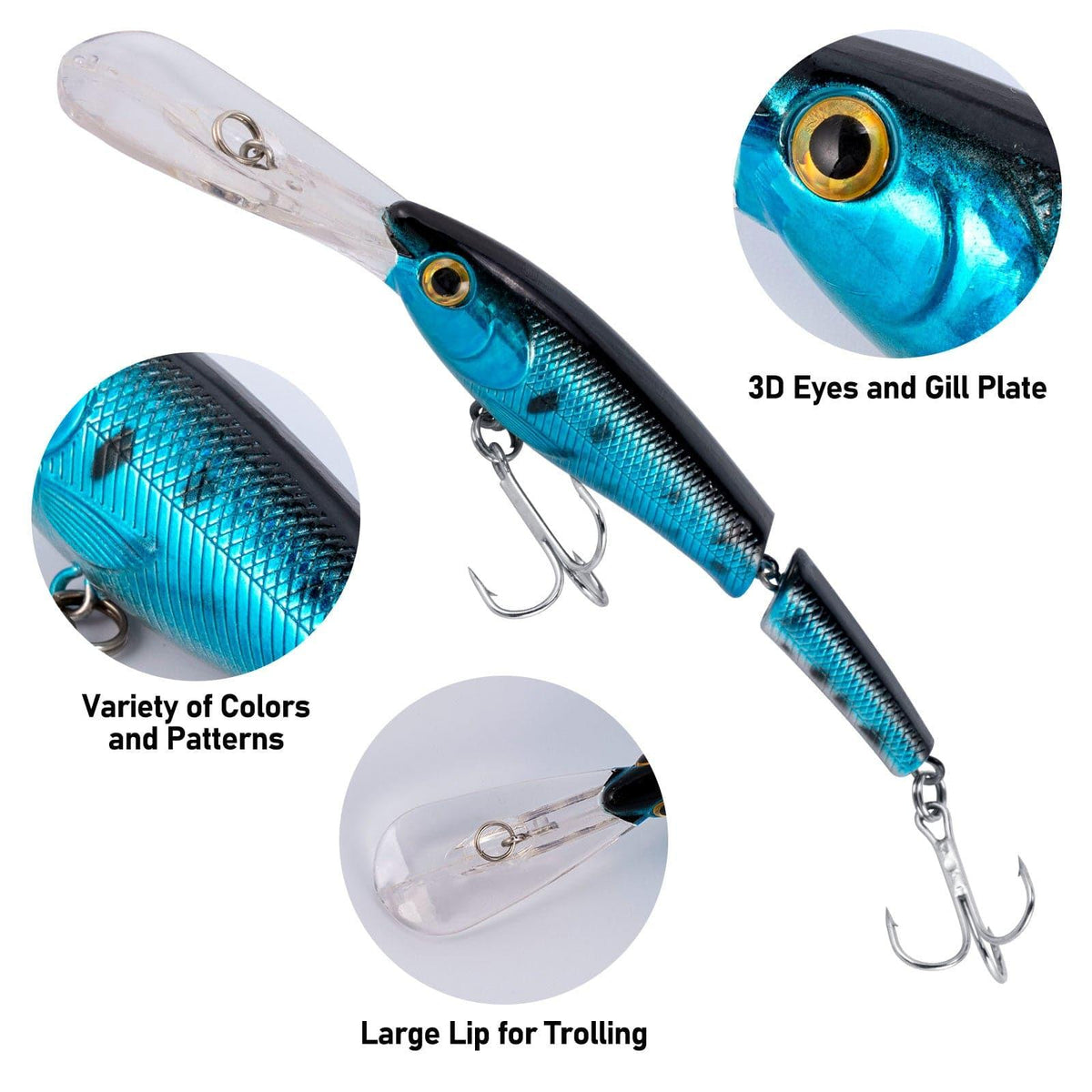 Dr.Fish 6pcs Jointed Jerkbait Minnow Lures 5.3" 1/2oz - Dr.Fish Tackles