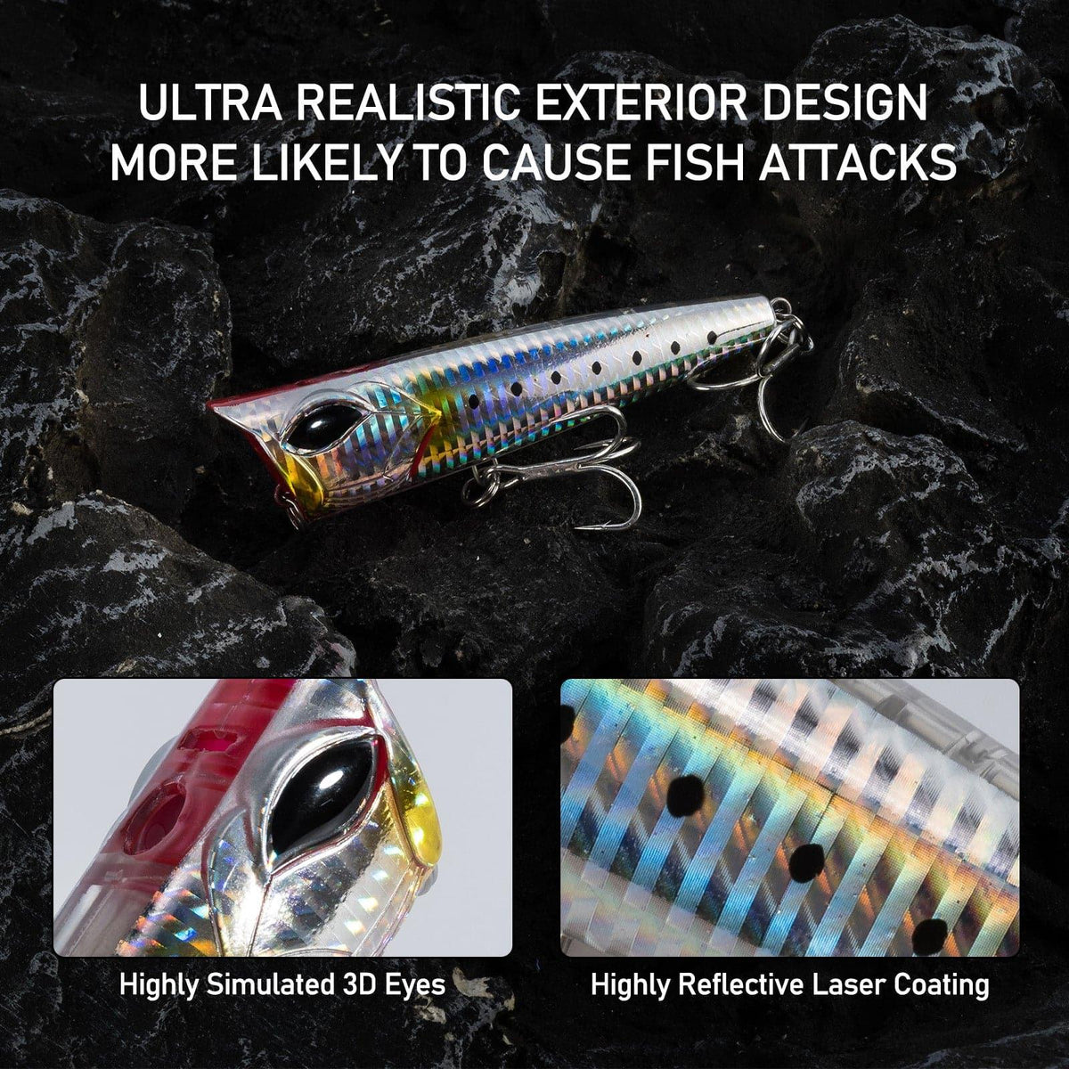 Dr.Fish Topwater Lures with Water Spray Design 4.72''1.44oz