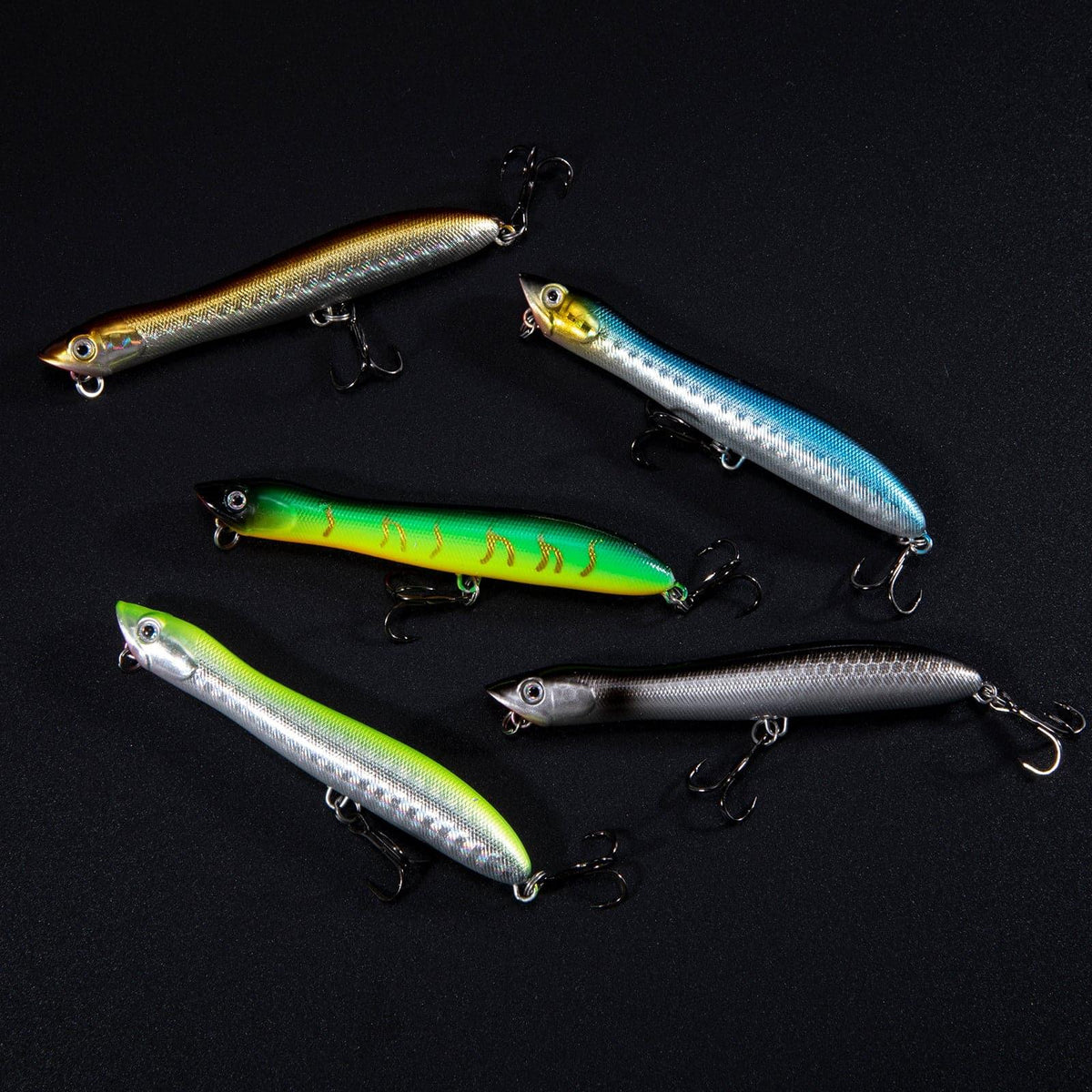 Dr.Fish 5pcs Topwater Lures Floating Pencil  Popper Lure 3.3‘â€?3.13oz - Dr.Fish Tackles