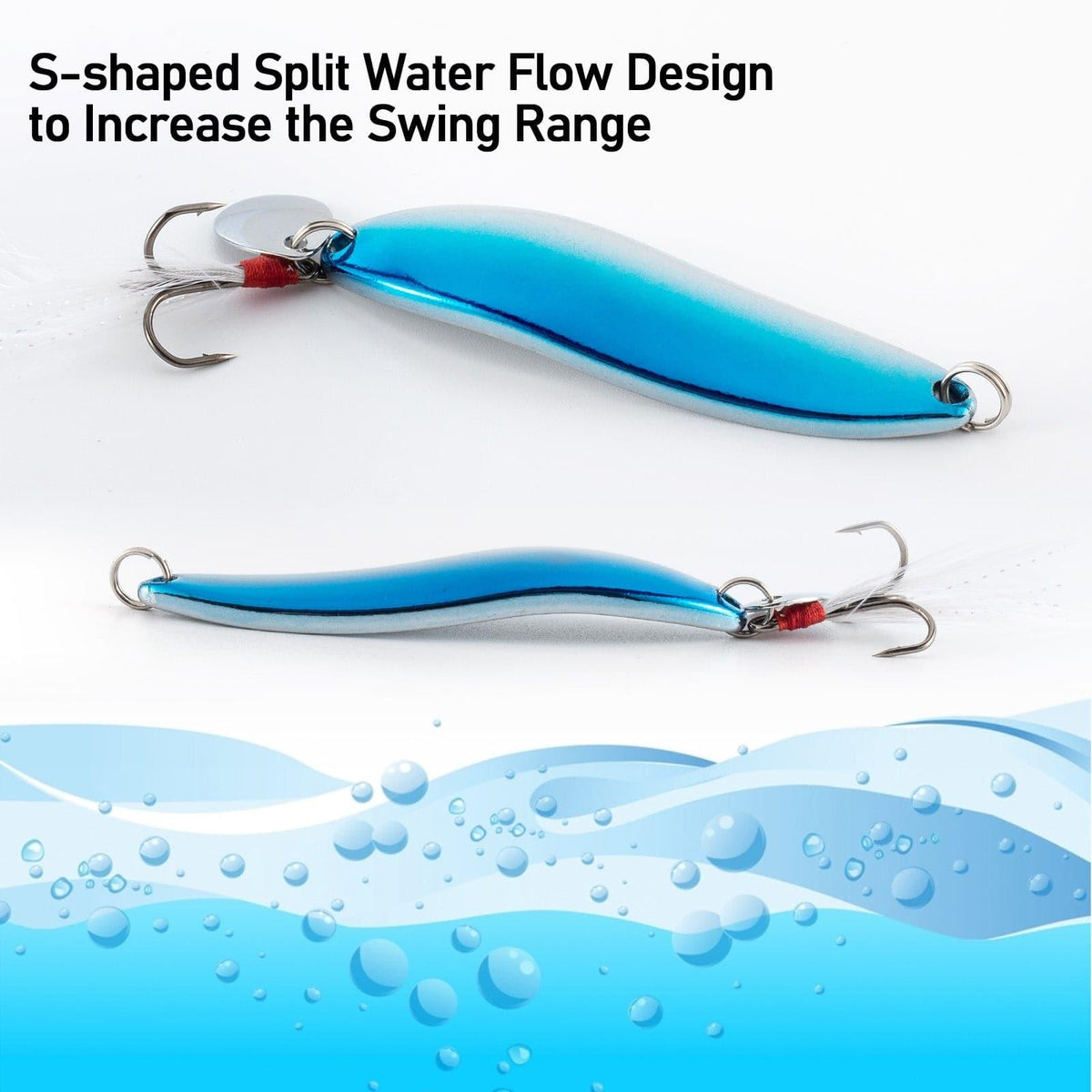 Dr.Fish 5 cps Metal S-shaped Spoon Lures - Dr.Fish Tackles
