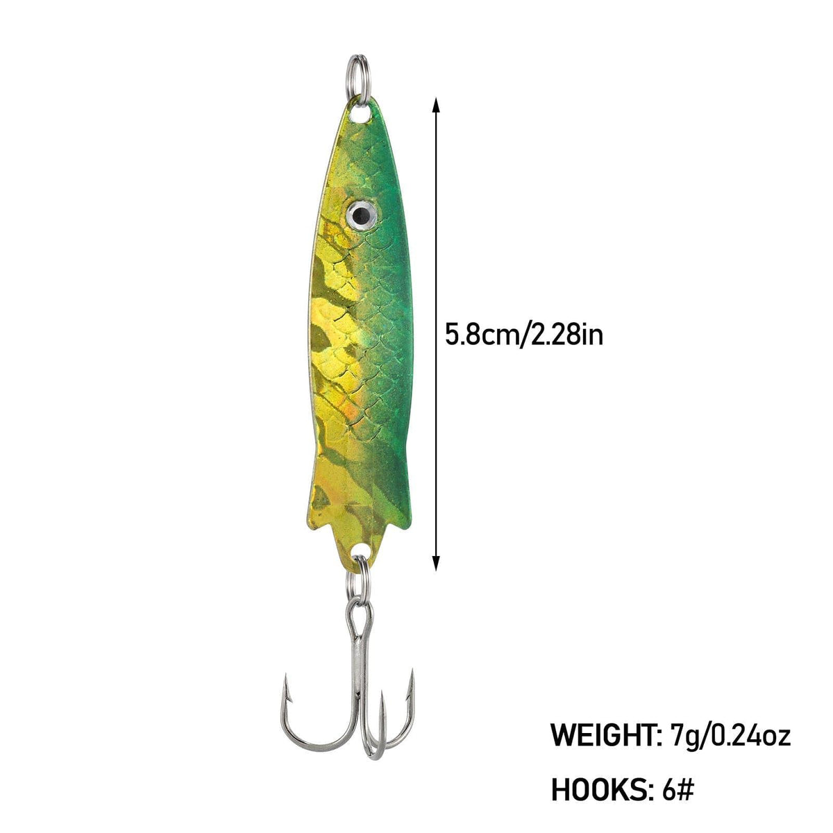 Dr.Fish 4pcs Spoons Fishing Spinners Lures 2.28'' 0.4oz - Dr.Fish Tackles