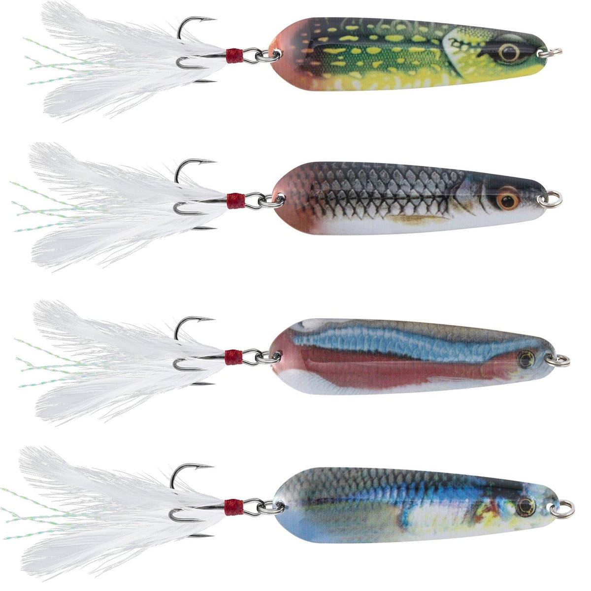 Dr.Fish 4pcs Spoons Lures with #4 Hook  3.34" 0.38oz - Dr.Fish Tackles