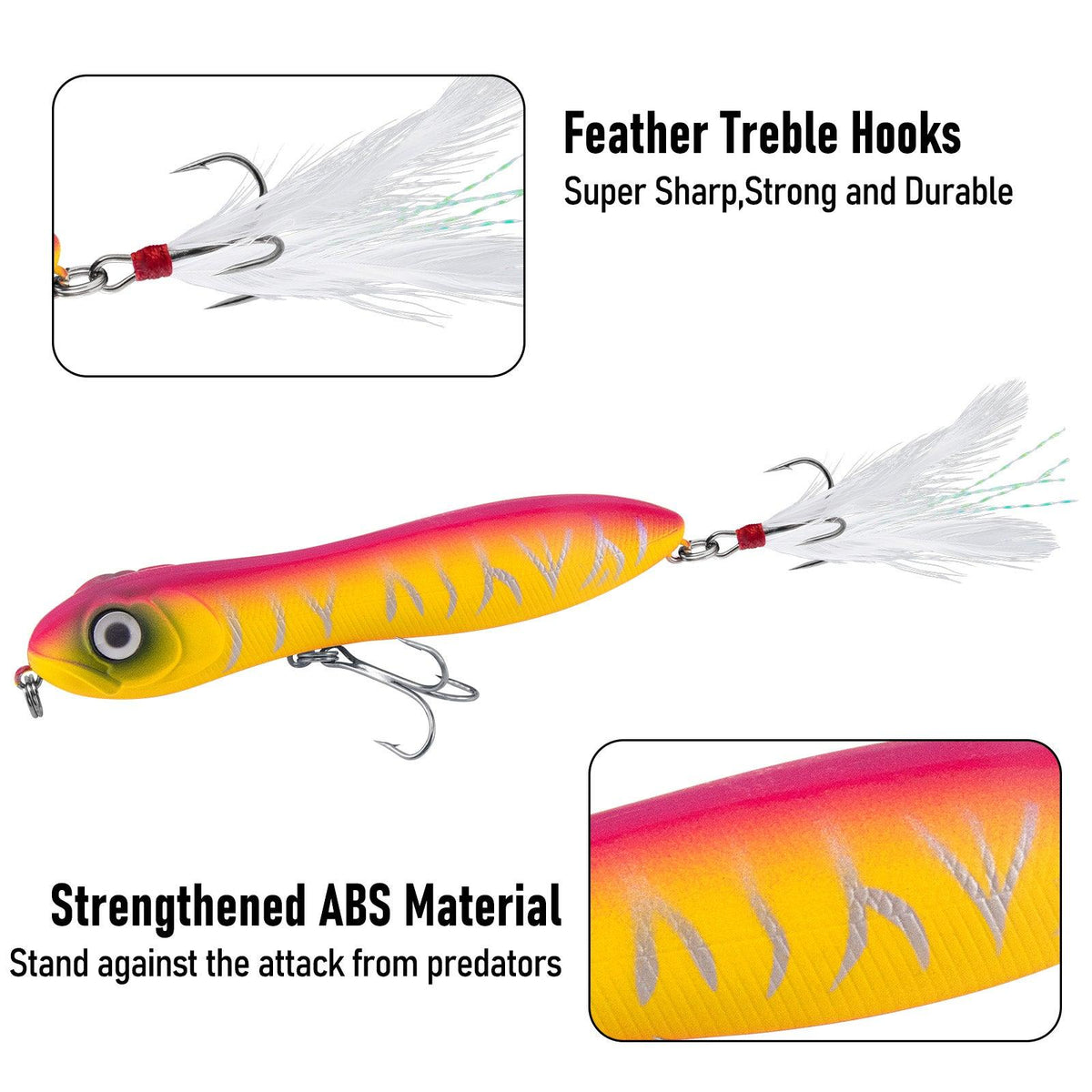 Dr.Fish 6pcs Topwater Fishing Lures 4'' - Dr.Fish Tackles