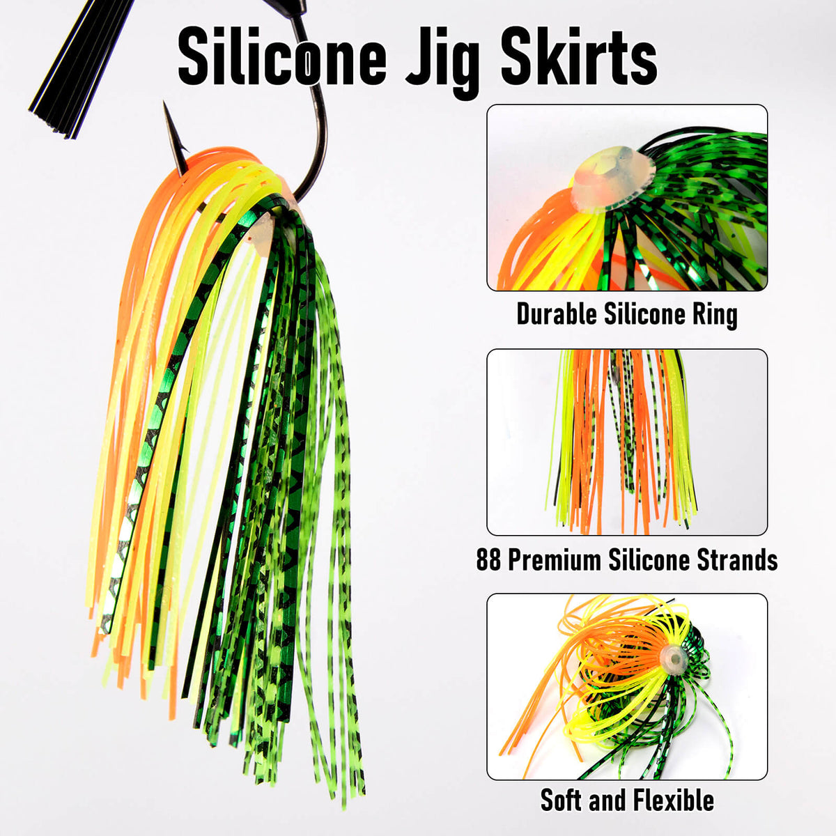 Dr.Fish 15pcs Umbrella Replacement Jig Skirts