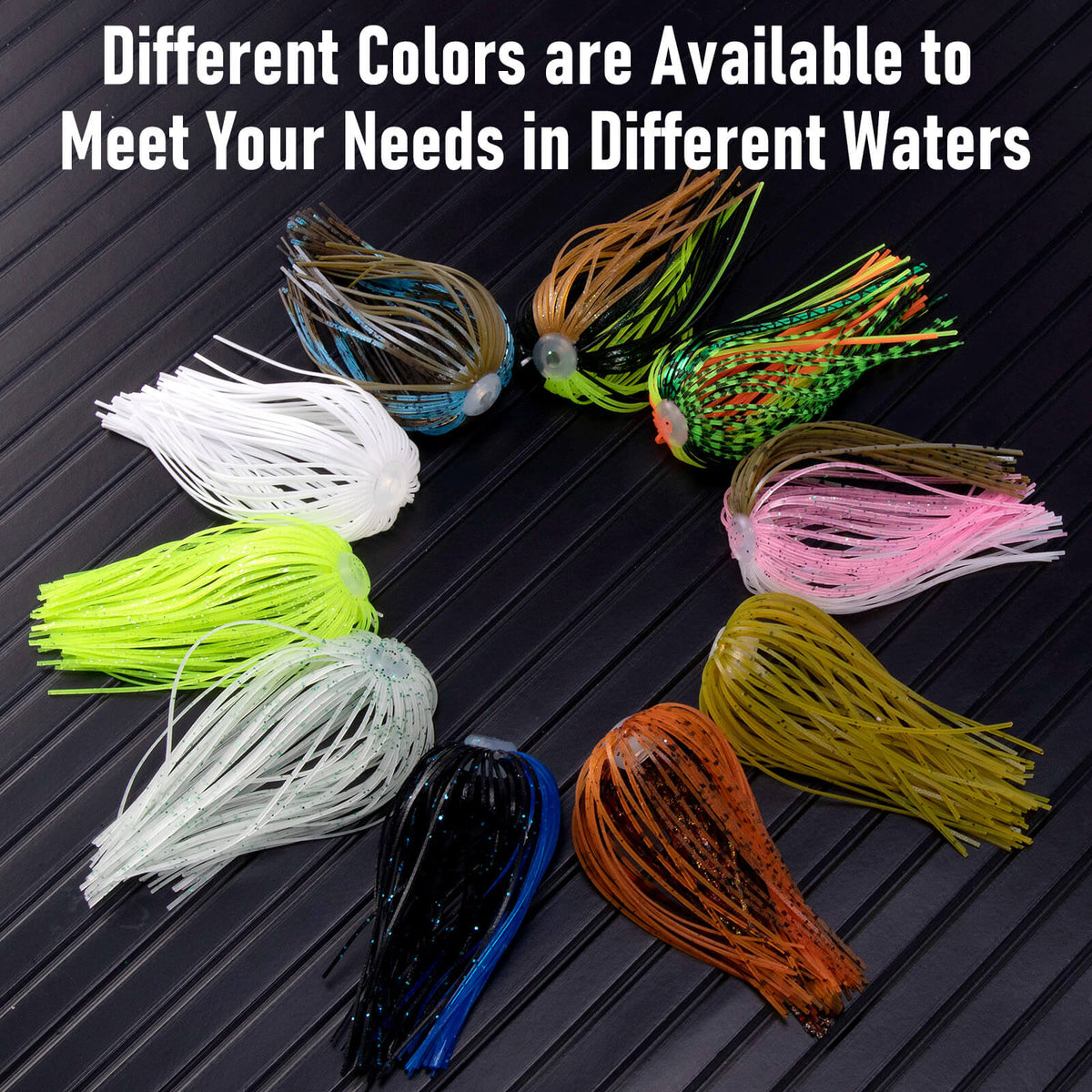 Dr.Fish 15pcs Umbrella Replacement Jig Skirts