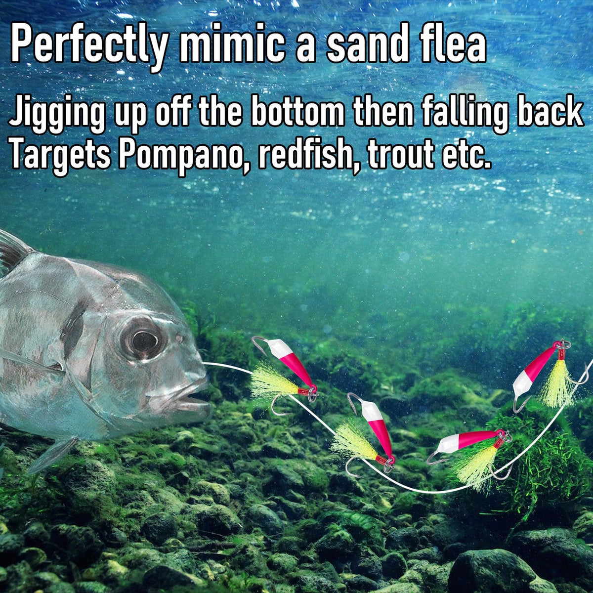 Dr.Fish 5pcs Pompano Jigs with Teaser Hooks - Dr.Fish Tackles