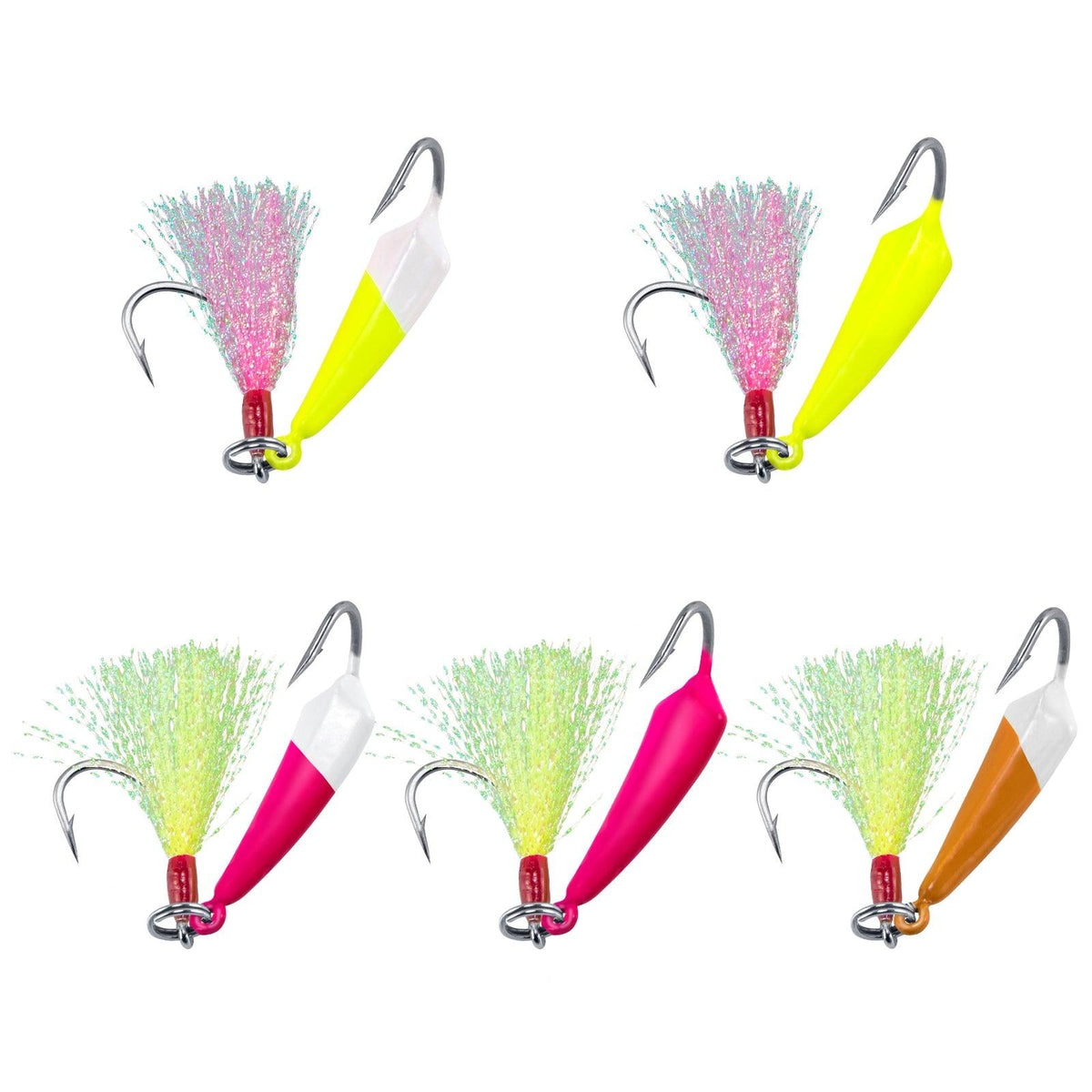Dr.Fish 5pcs Pompano Jigs with Teaser Hooks - Dr.Fish Tackles