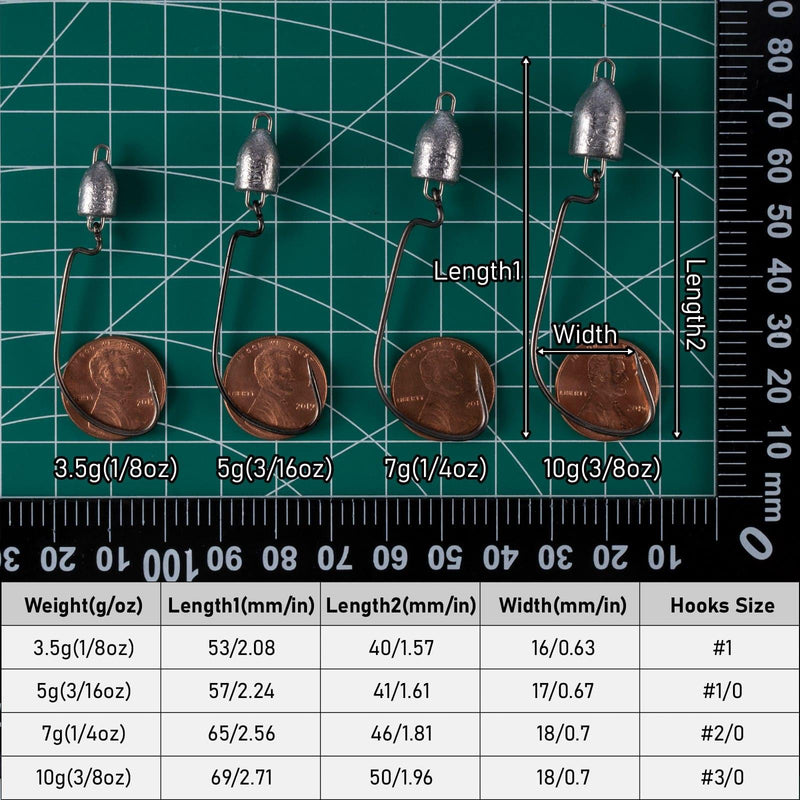 Dr.Fish 20pcs Bullet Jig Head 3.5-10g - Dr.Fish Tackles