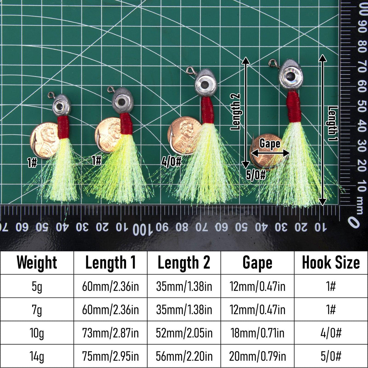 Dr.Fish 10pcs Fishing Eyes Jigs 3/16-1/2oz - Dr.Fish Tackles