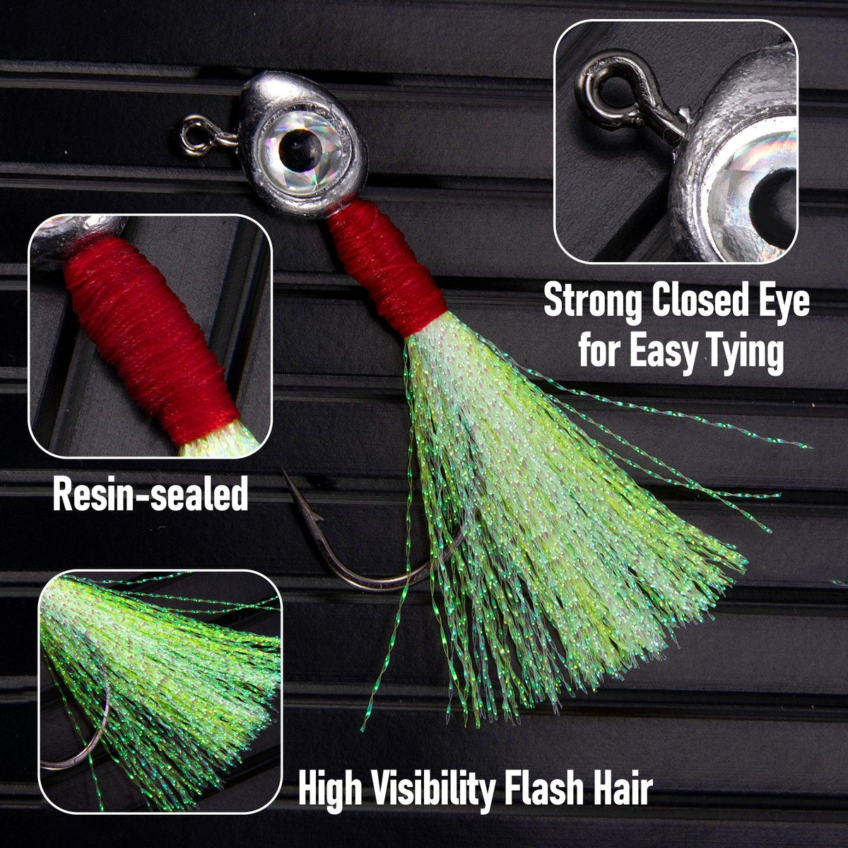 Dr.Fish 10pcs Fishing Eyes Jigs 3/16-1/2oz - Dr.Fish Tackles