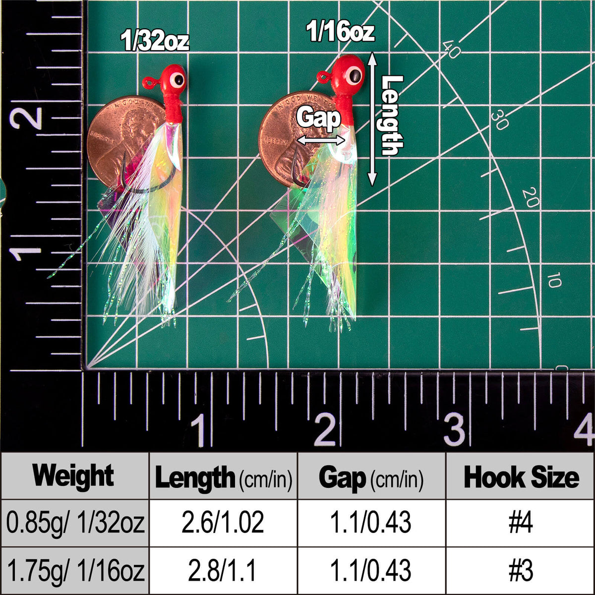Dr.Fish 10pcs Crappie Marabou Jigs Hand 1/32oz-1/16oz