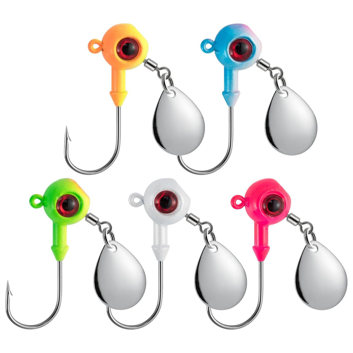 Dr.Fish 10pcs Underspin Jig Heads 1/8oz-1/4oz - Dr.Fish Tackles
