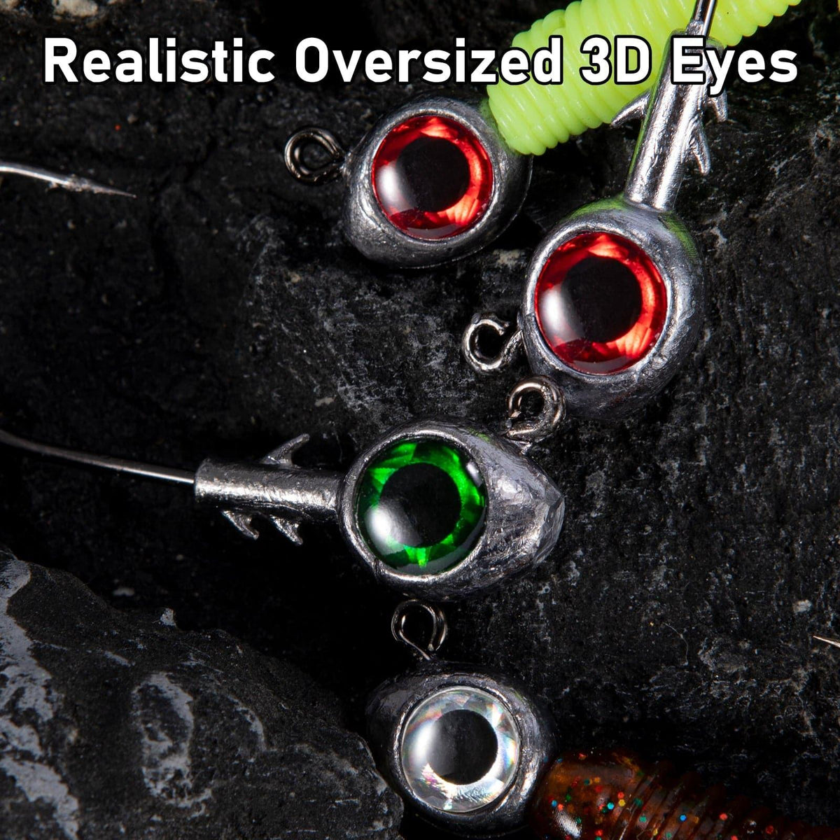 Dr.Fish 10 pcs 3D Jigs Heads 1/2oz 3/8oz - Dr.Fish Tackles