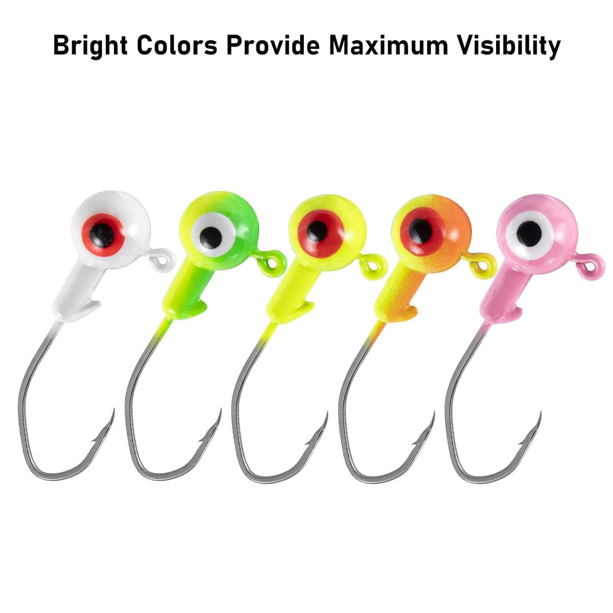 Dr.Fish 20pcs Dotted Eye Jig Heads 1/32oz-3/16oz - Dr.Fish Tackles