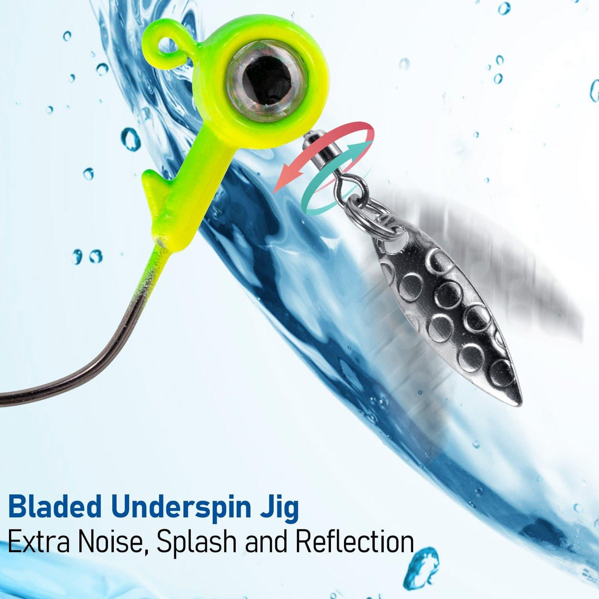 Dr.Fish 10pcs Underspin Jig Heads with Spinner Blade 1/32-3/8oz - Dr.Fish Tackles