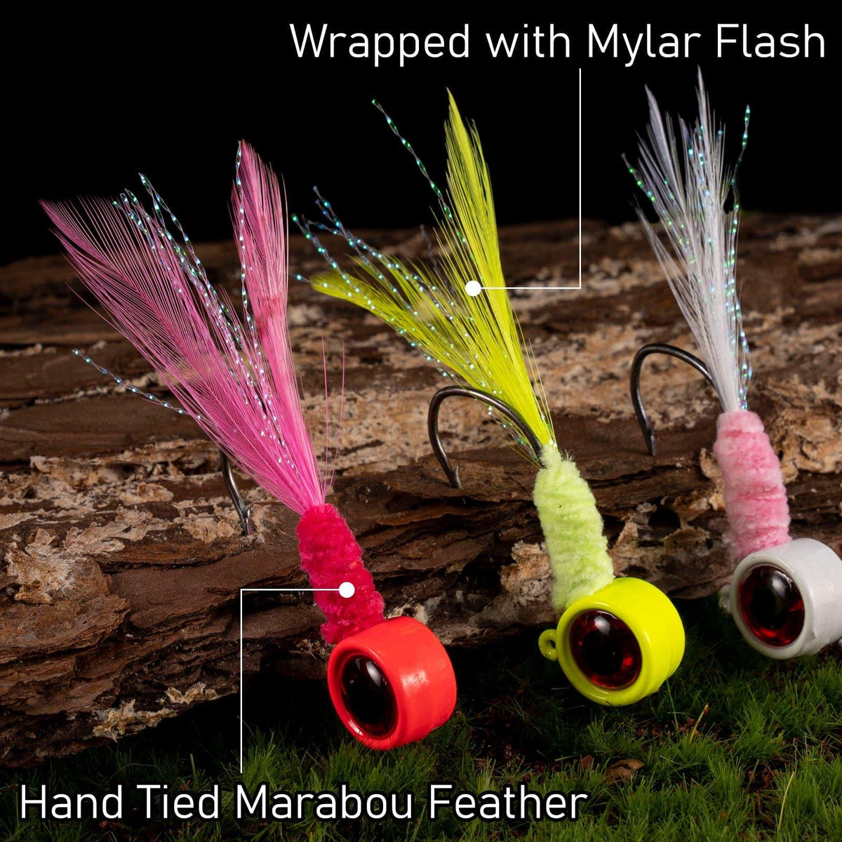Dr.Fish 10pcs Marabou Feather Jigs 1/16oz 1/8oz 3/16oz 1/4oz - Dr.Fish Tackles