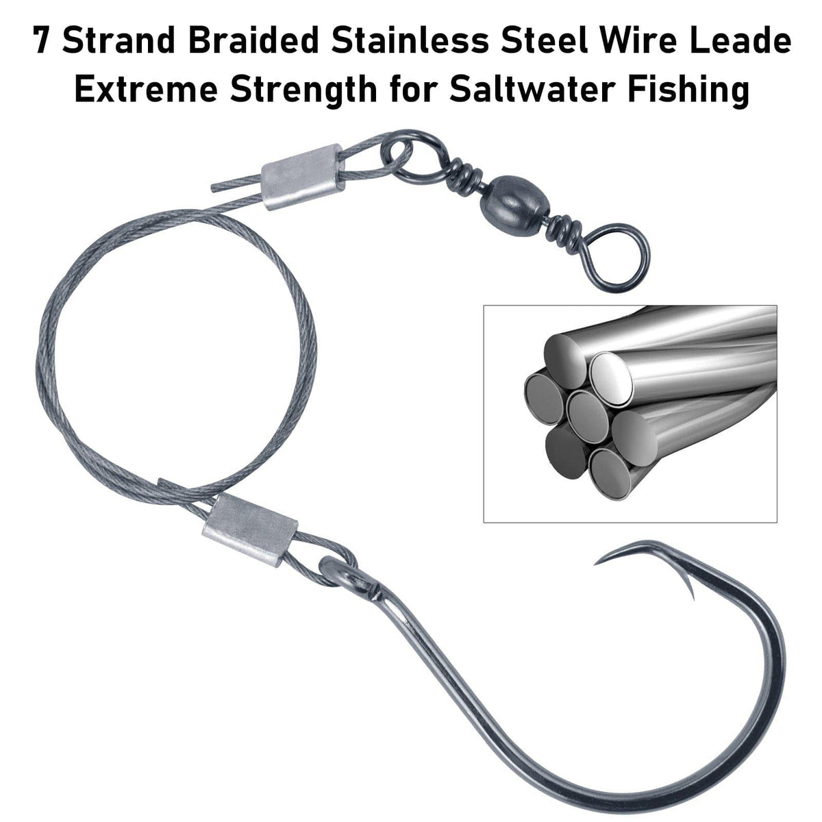 Dr.Fish 30pcs  Circle Hooks Wire Leaders - Dr.Fish Tackles