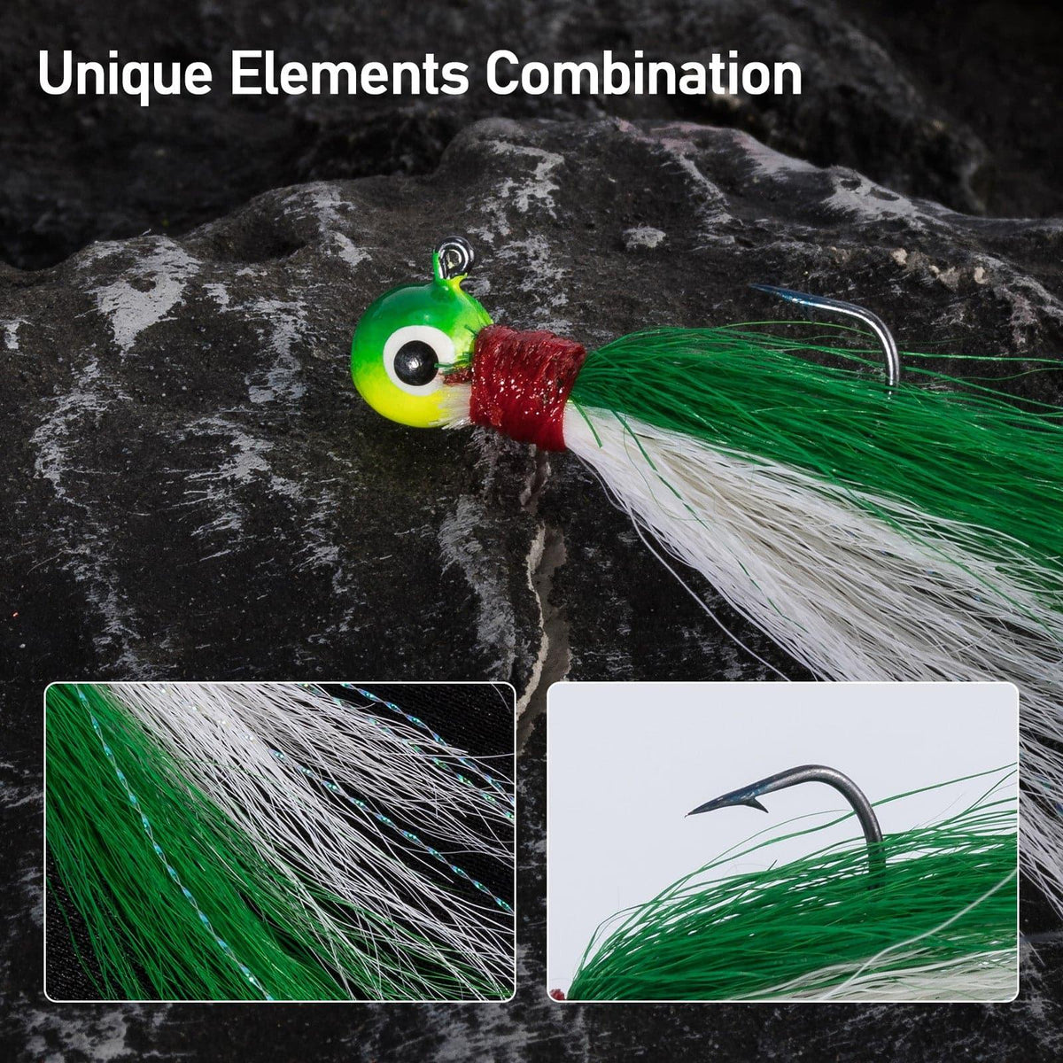 Dr.Fish 5pcs Bucktail Jigs 0.07-0.18oz - Dr.Fish Tackles