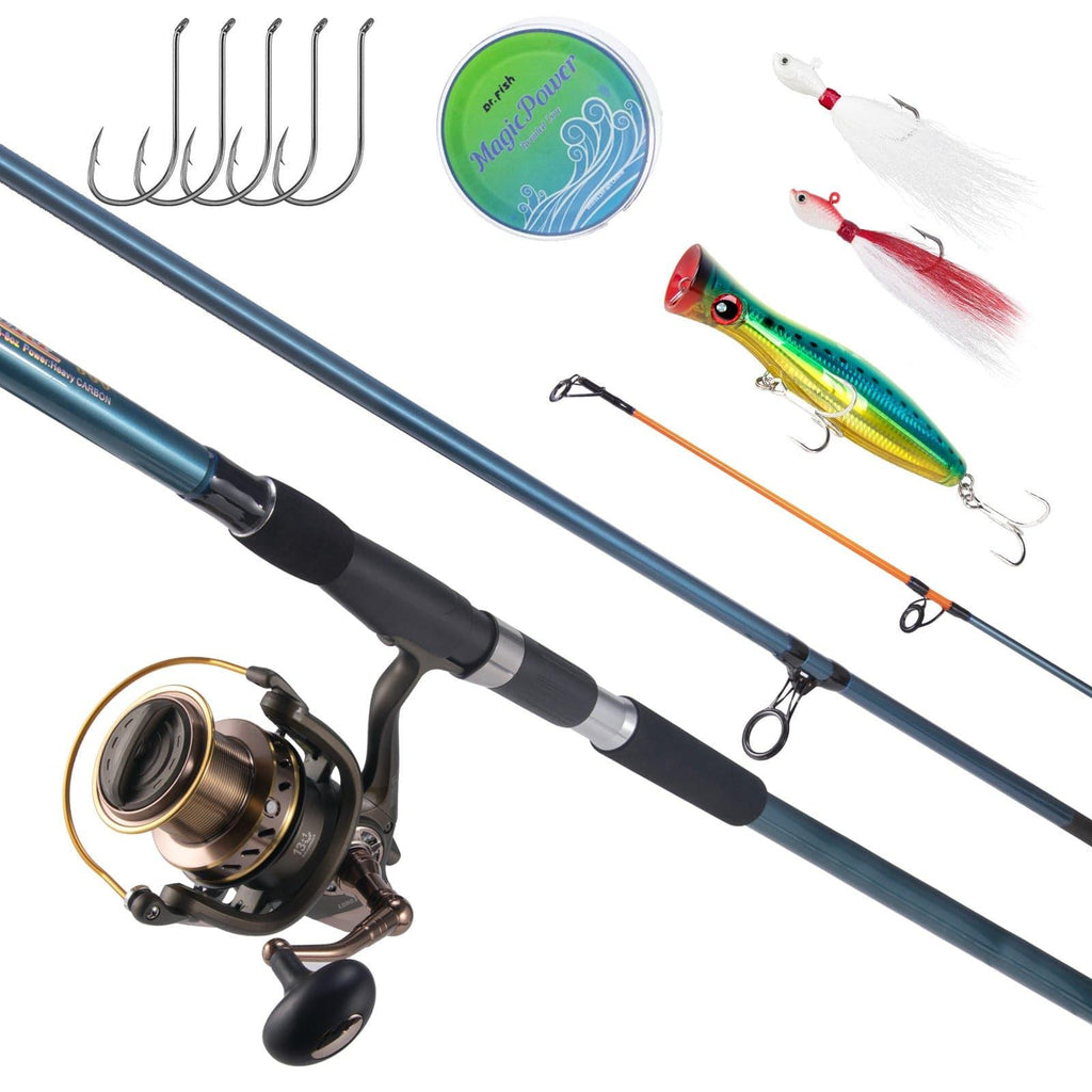 Dr.Fish 12FT Surf Rod and LS-10000 Reel Combos Blue Fishing Rod Dr.Fish 12FT Surf Rod and LS-10000 Reel Combos Blue Fishing Rod