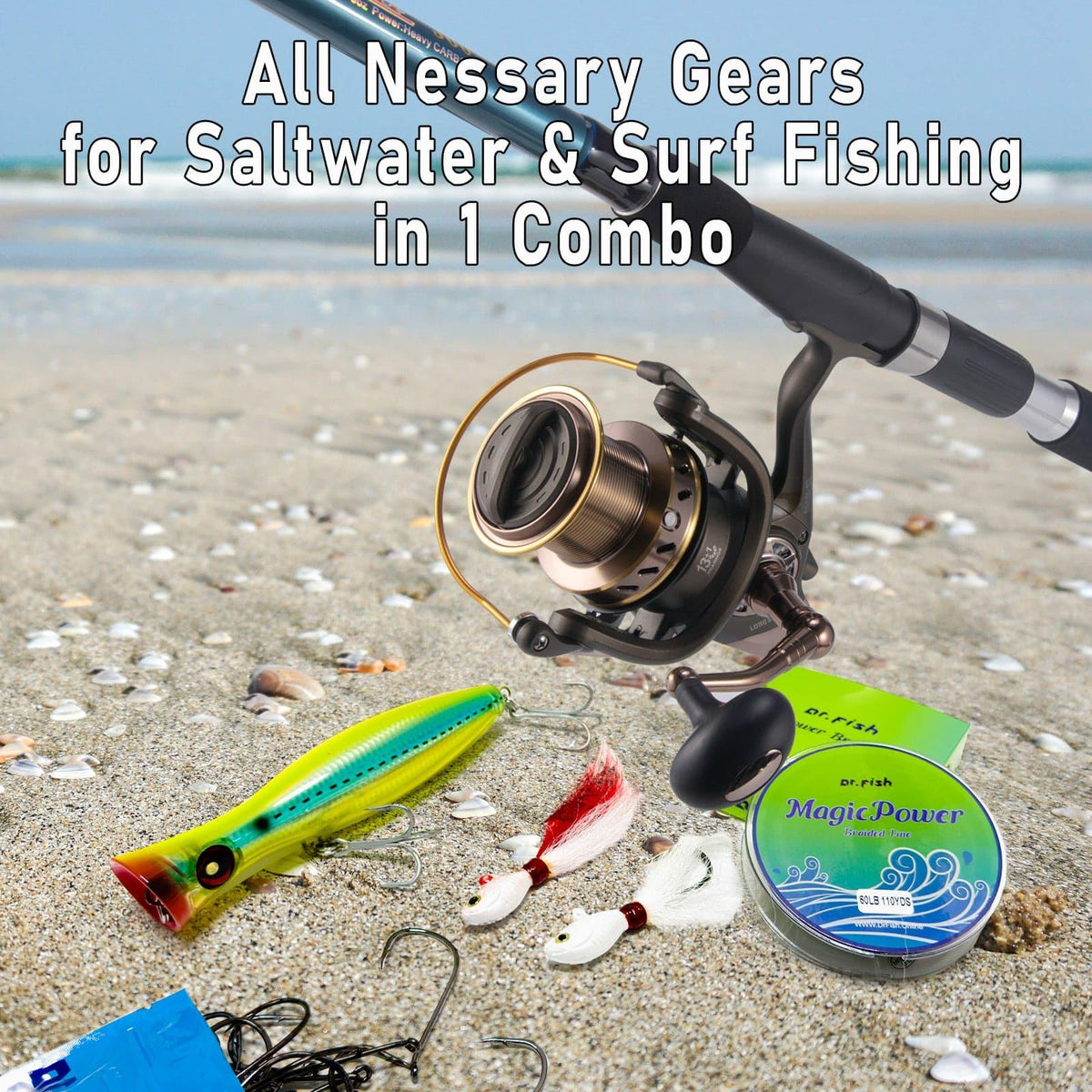 Dr.Fish12FTSurf  Rod and LS-10000 Reel Combos - Dr.Fish Tackles