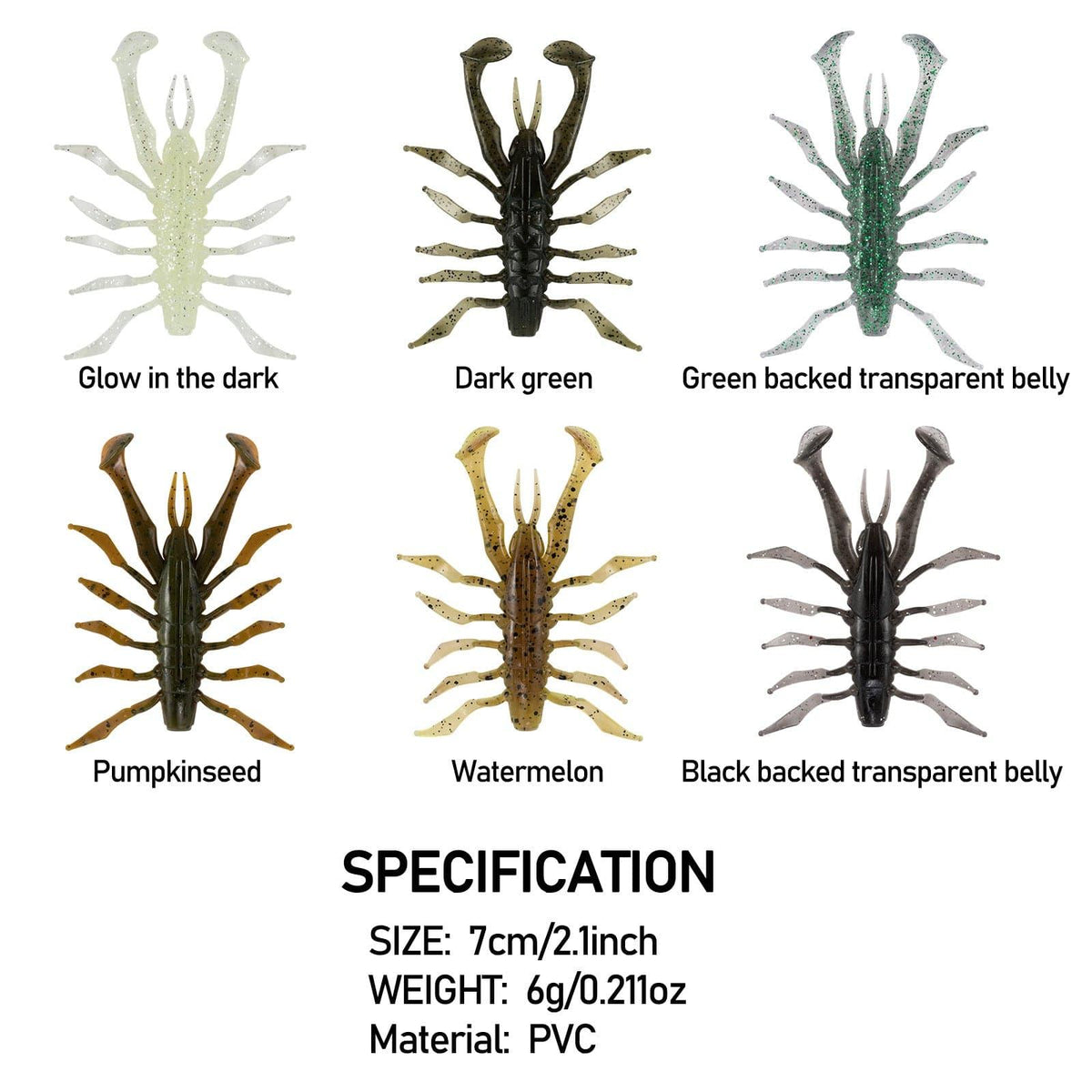 Dr.fish PVC Shrimp Soft Bait 2.1'' 0.21 oz - Dr.Fish Tackles